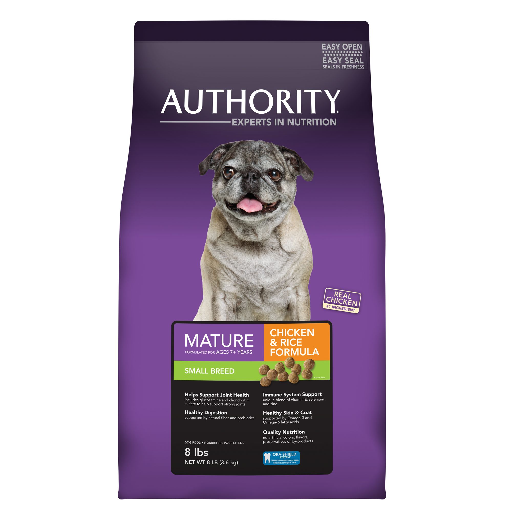 Authority® Small Breed Mature Adult Dog Food Chicken & Rice dog Dry