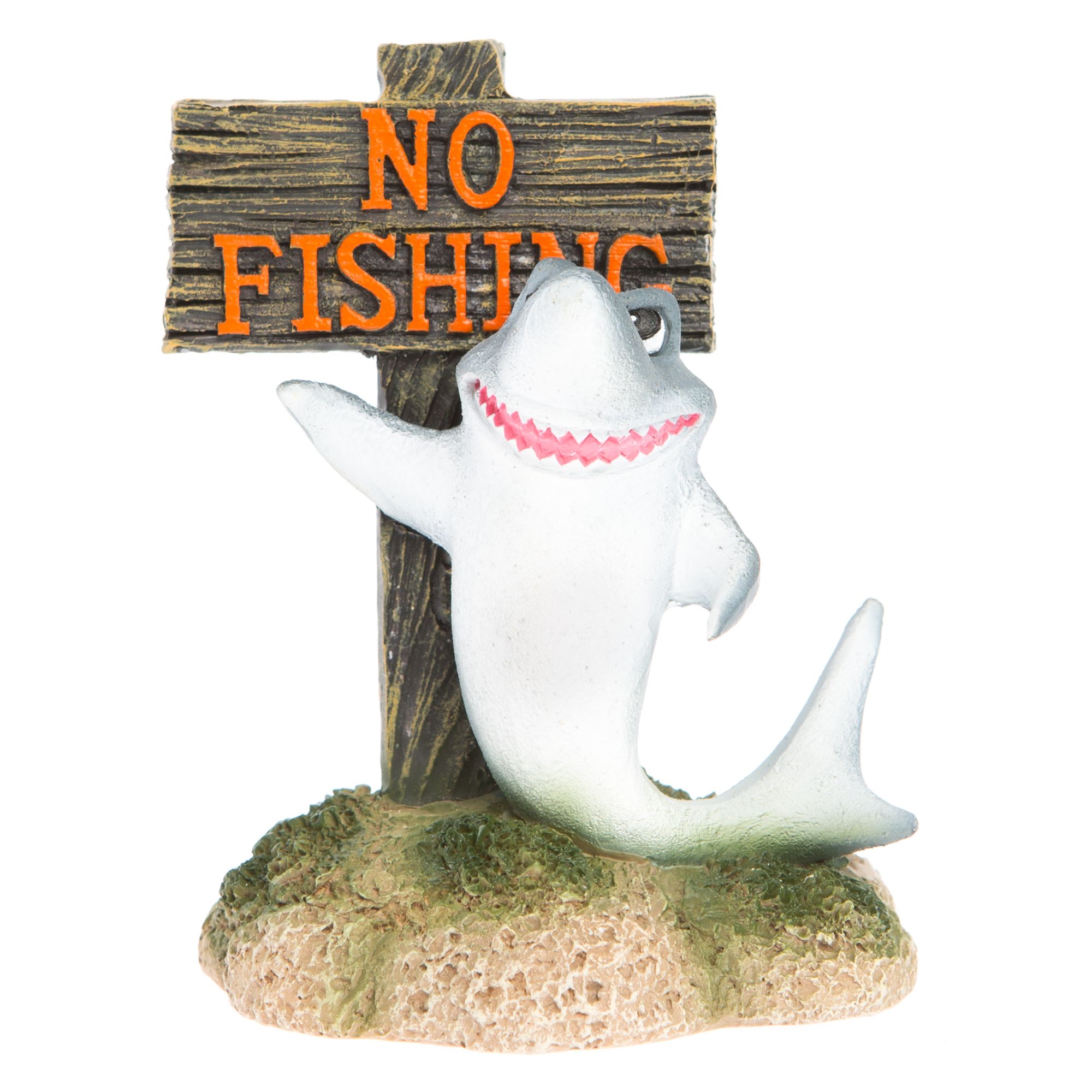 Top Fin® No Fishing with Shark Aquarium Ornament fish Ornaments