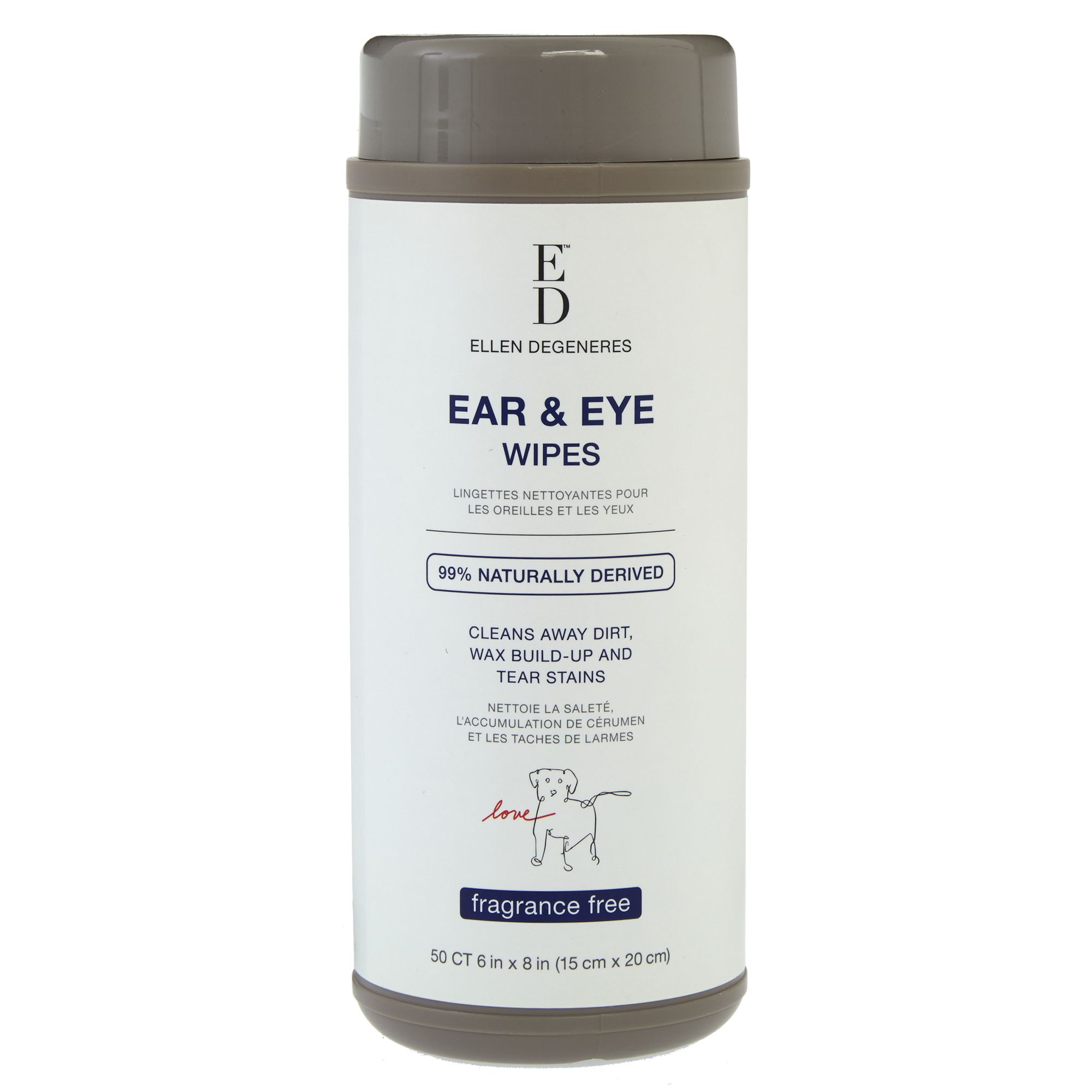 ED Ellen DeGeneres Ear & Eye Pet Wipes Frangrance Free dog Eye