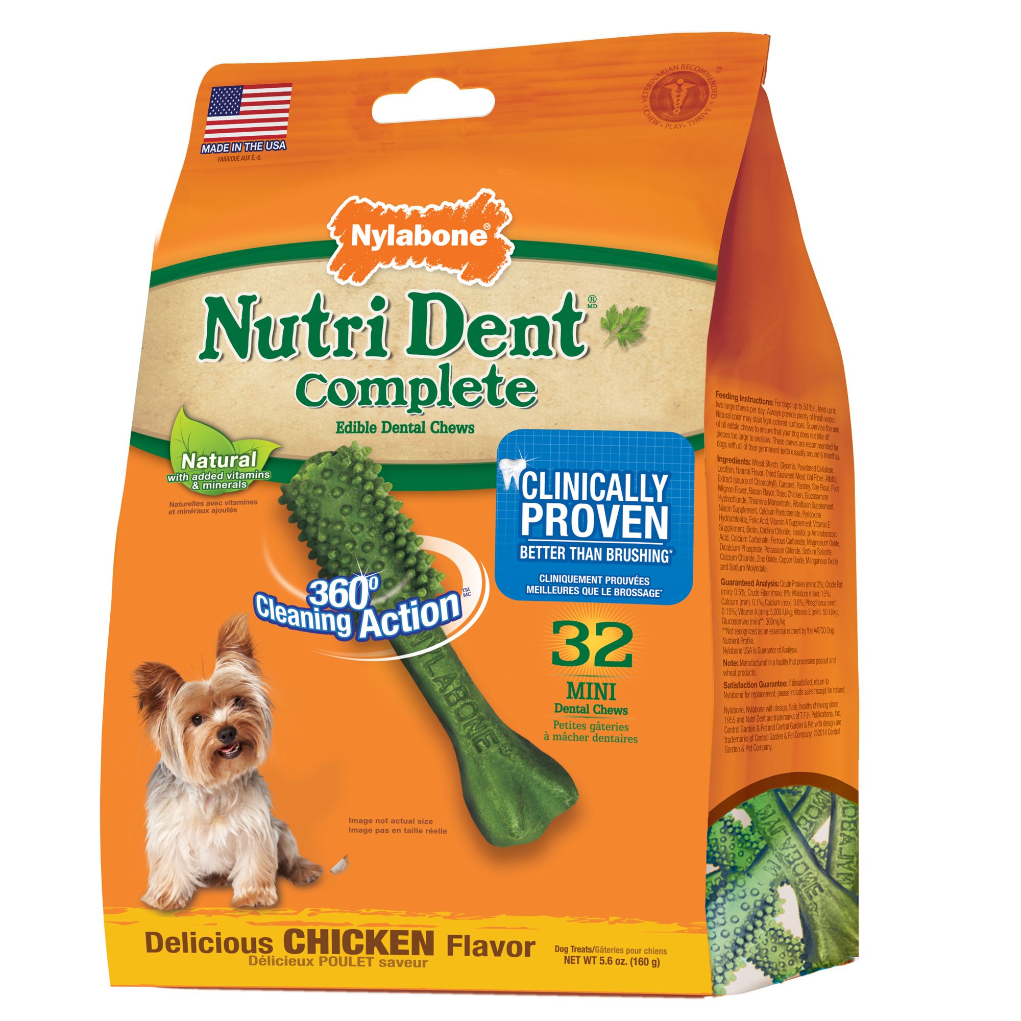 Nylabone Nutri Dent Complete Mini Dental Dog Chews Natural, Chicken