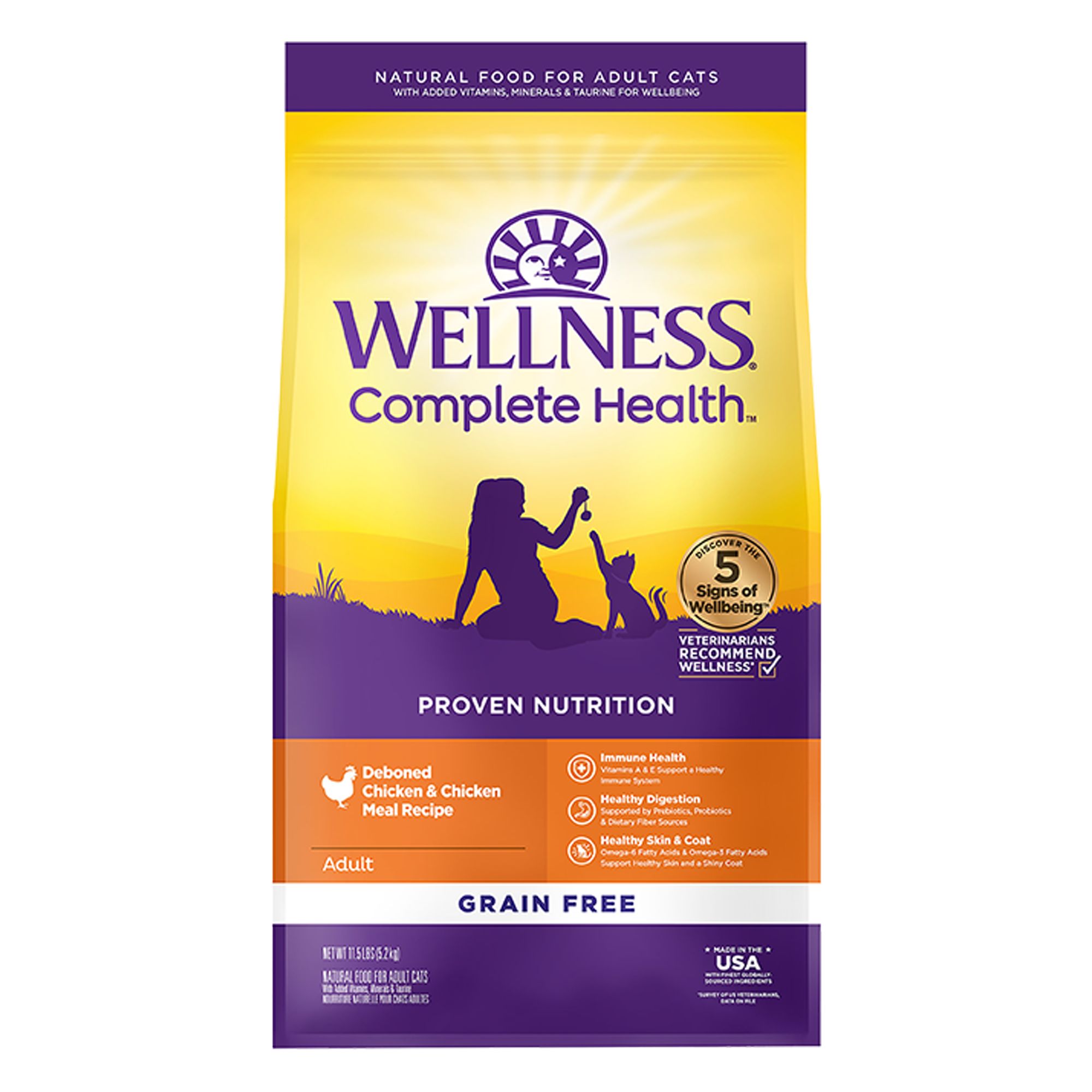 Wellness® Complete Health Adult Cat Food Natural, Grain Free, Chicken