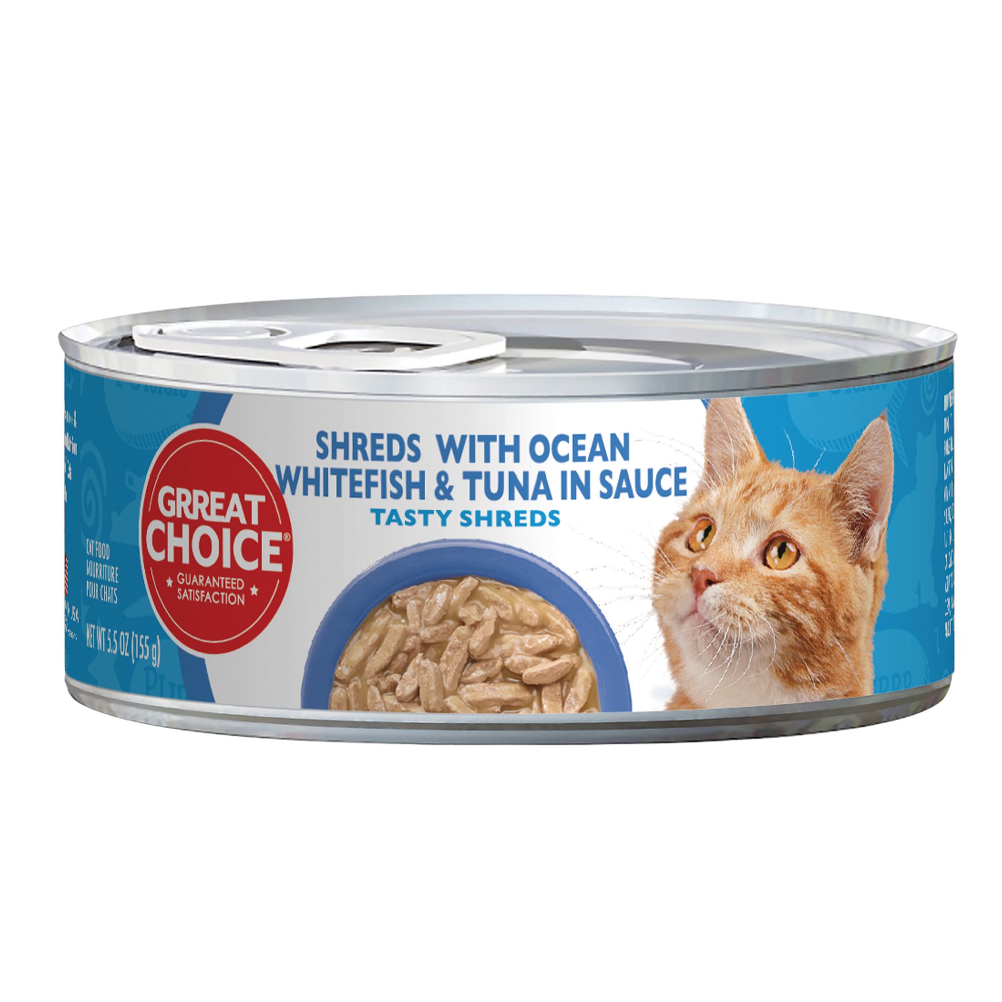 Grreat Choice® Tasty Shreds Cat Food Ocean Whitefish & Tuna cat Wet