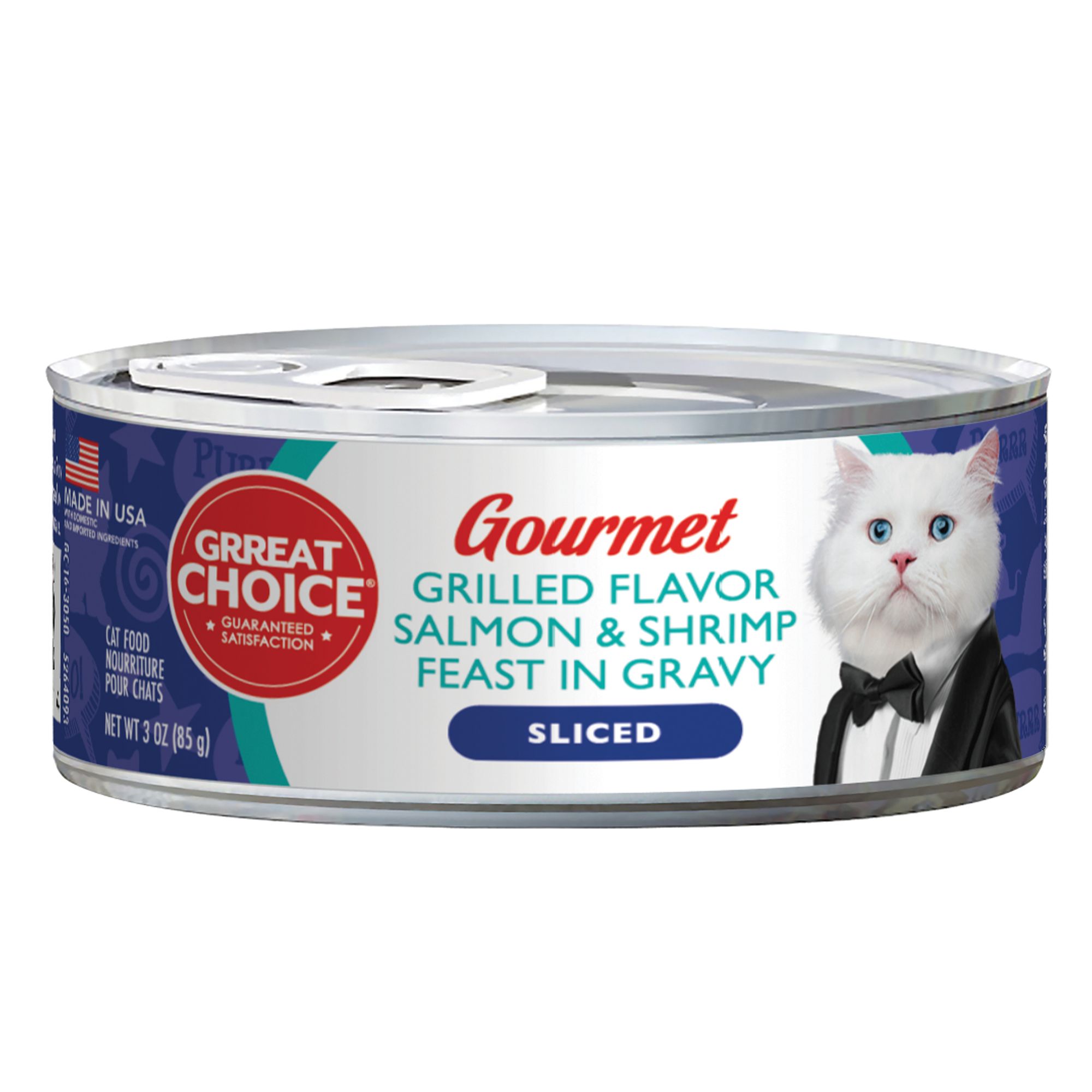 Grreat Choice® Gourmet Cat Food Grilled Salmon & Shrimp cat Wet