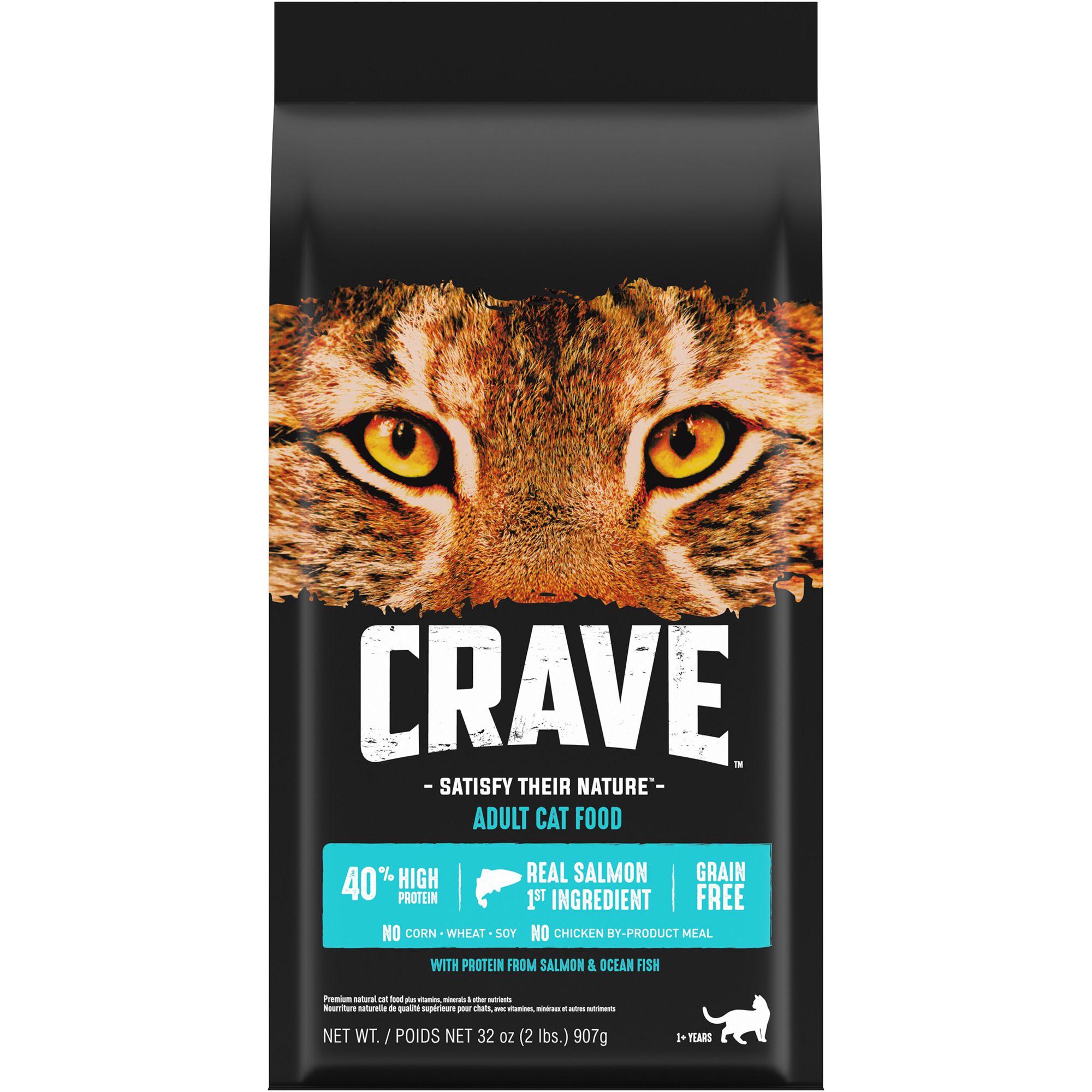 Crave High Protein Adult Dry Cat Food Grain Free, Salmon & Ocean