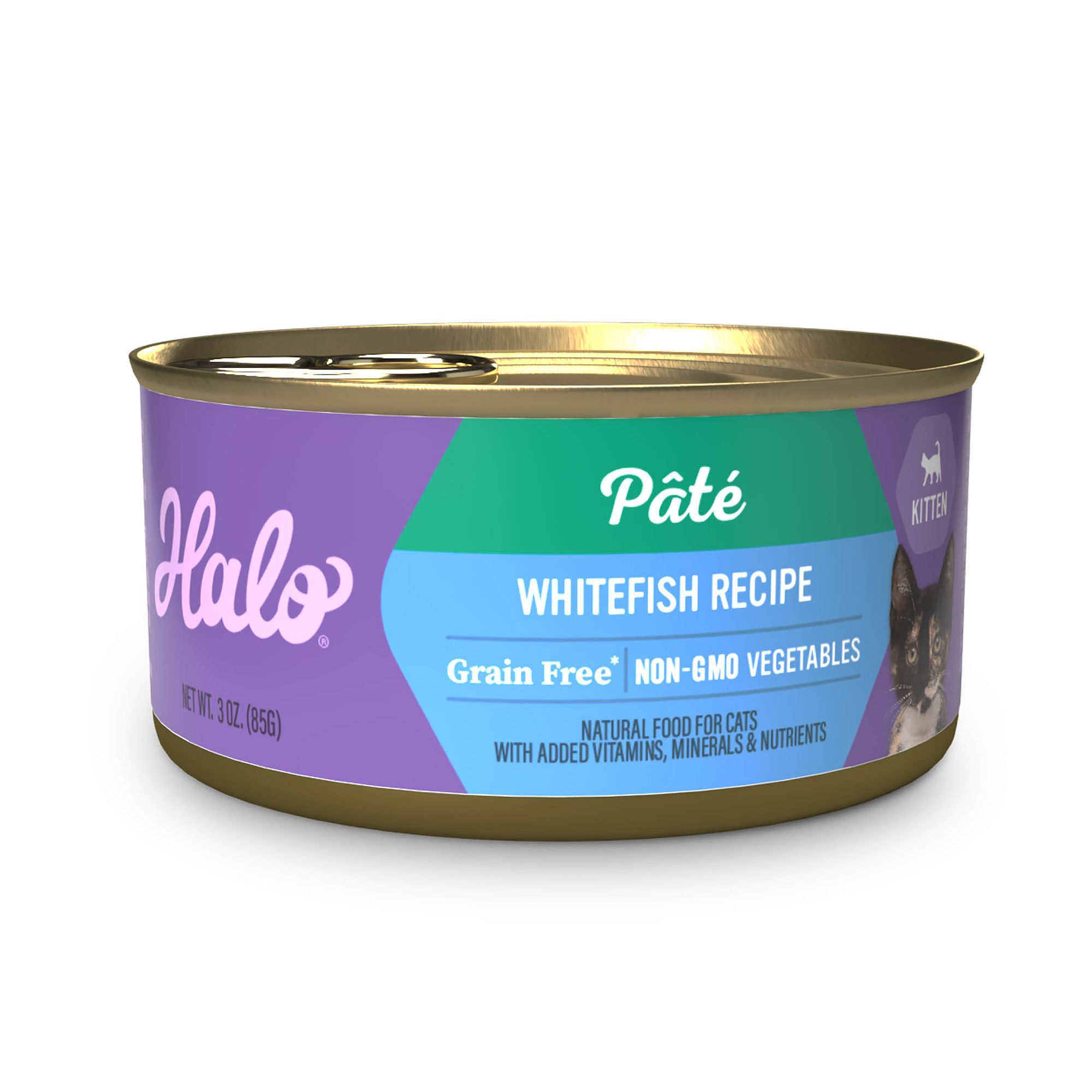 HALO® Kitten Food Natural, Grain Free, Whitefish Recipe Pate cat