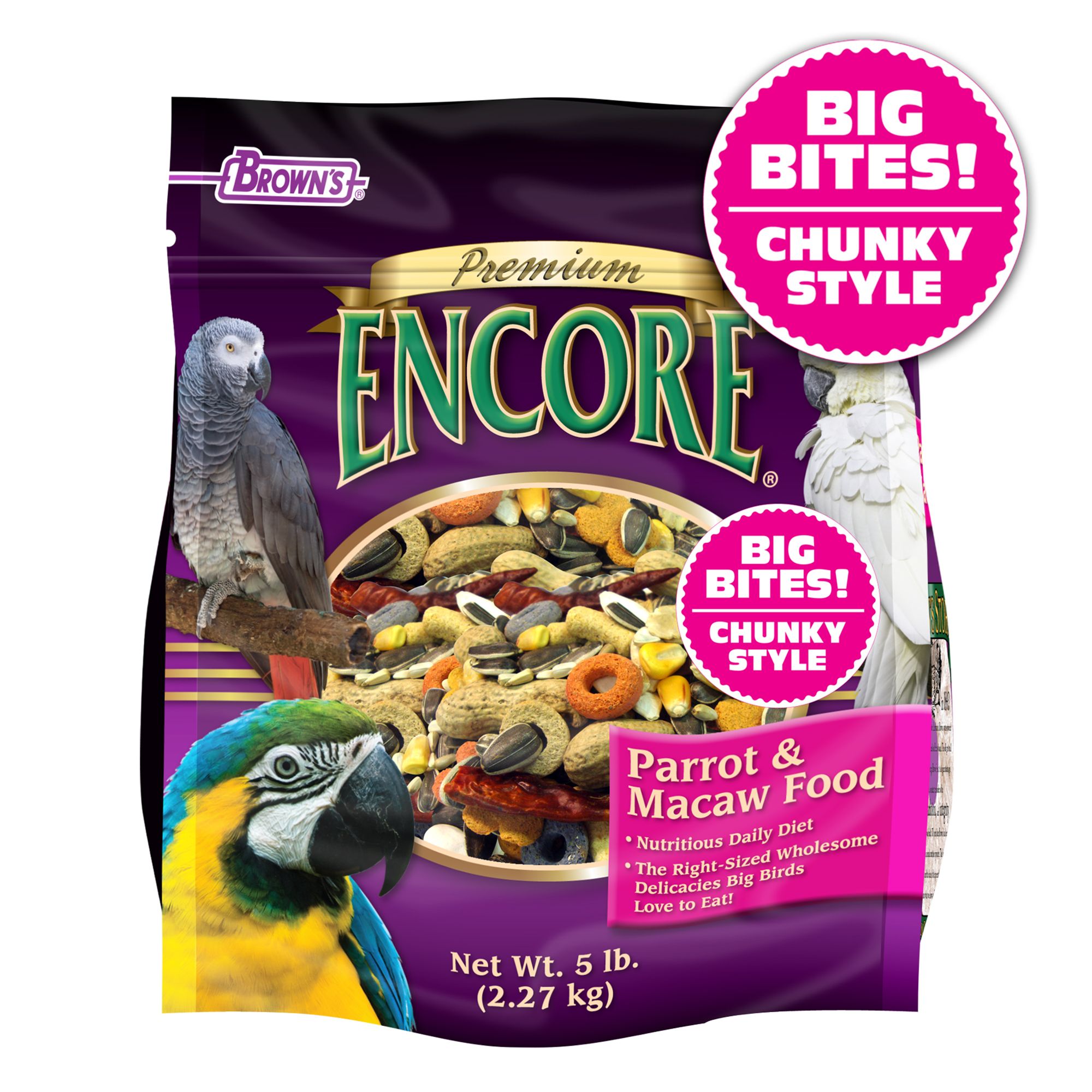 Brown's® Encore® Premium Chunky Parrot Food bird Pet Bird Food PetSmart