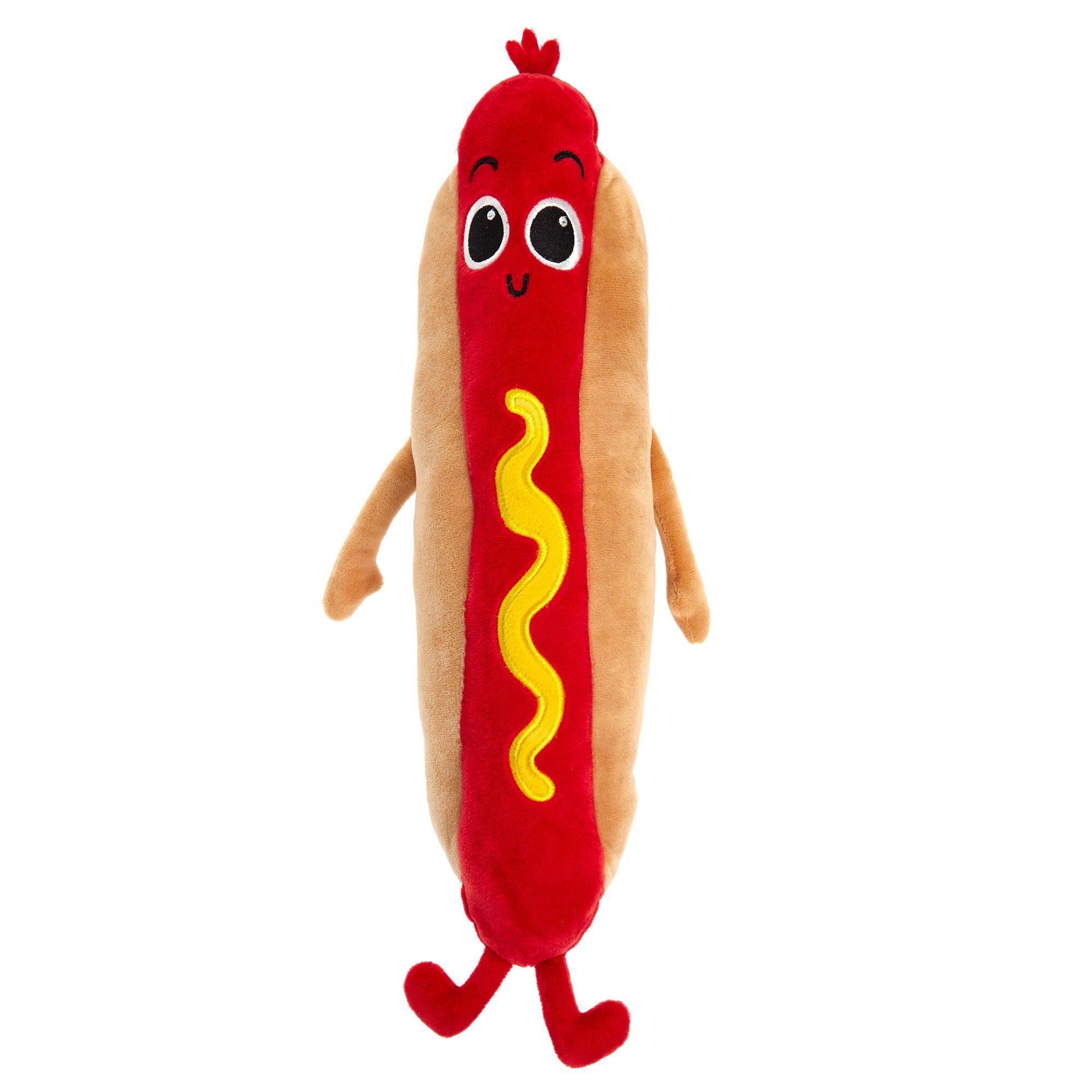 Top Paw® Americana Hot Dog Toy Plush, Squeaker dog