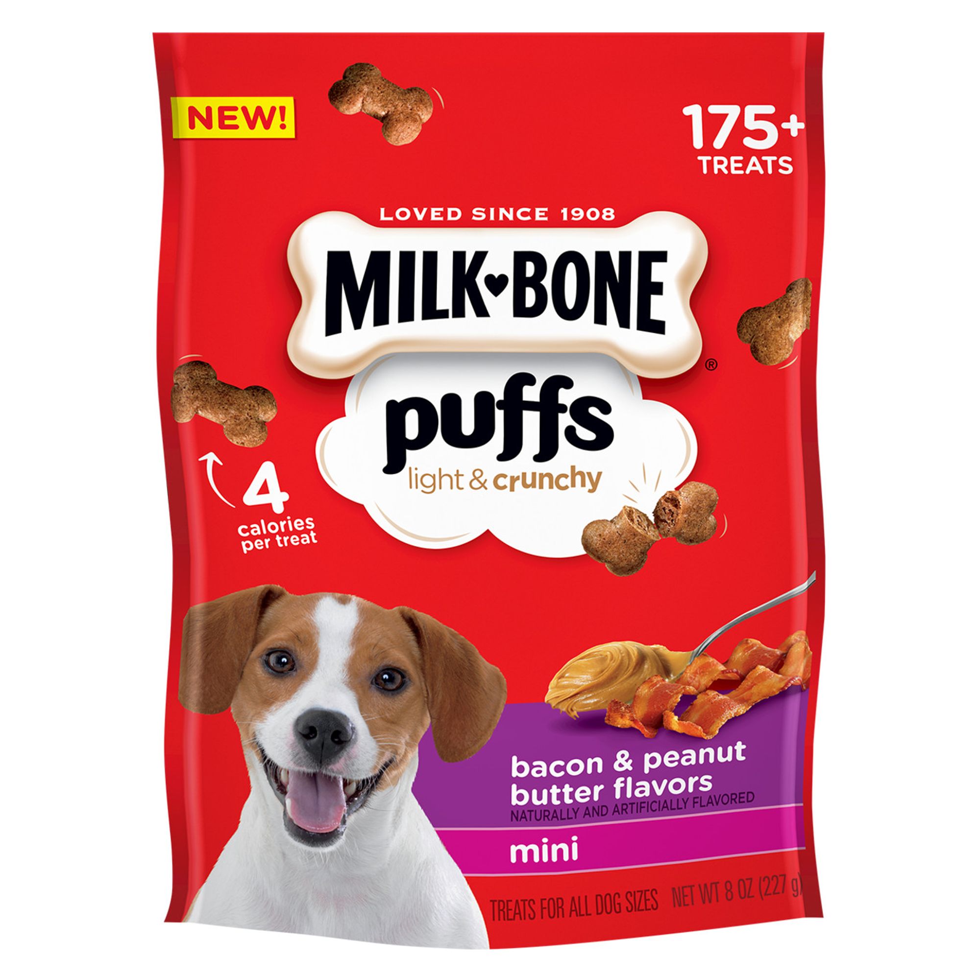 MILKBONE® Puffs Light & Crunchy Mini Dog Treat Bacon & Peanut Butter