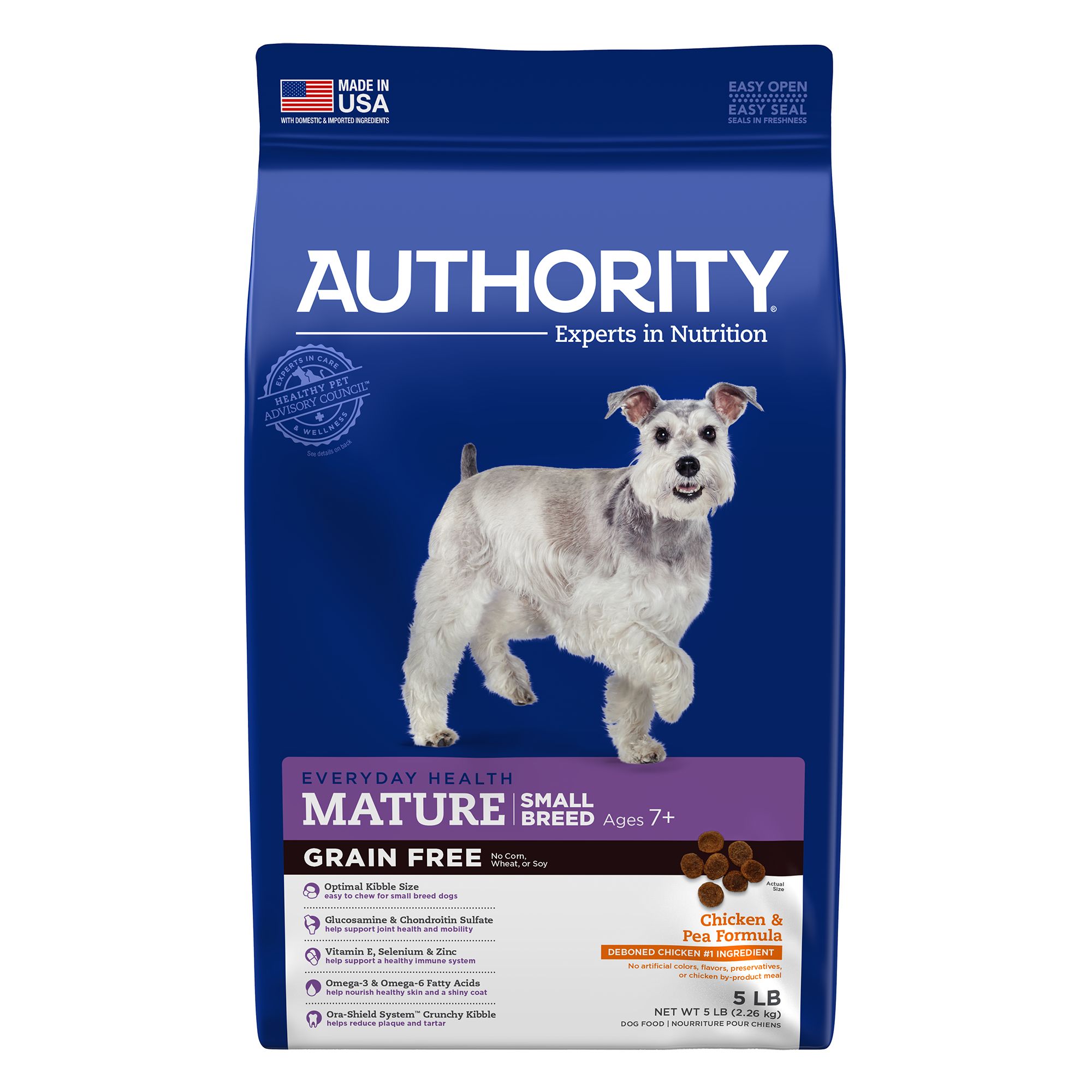 Authority® Small Breed Mature Adult Dog Food Grain Free , Chicken & Pea dog Dry Food PetSmart