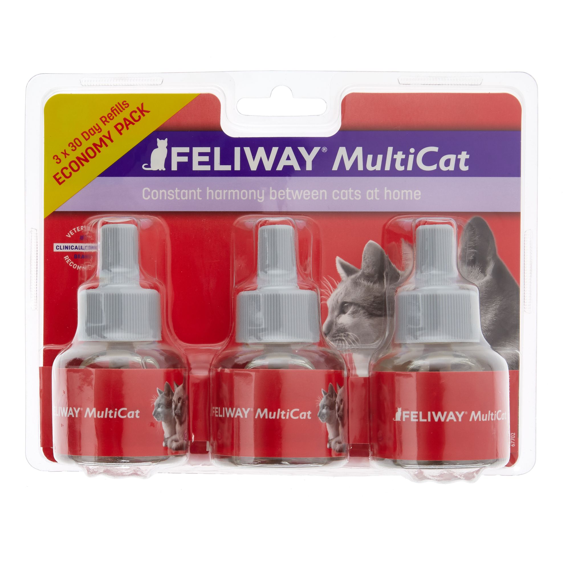 Feliway® Multicat Diffuser Refills 3 Pack Cat Stress Relief PetSmart