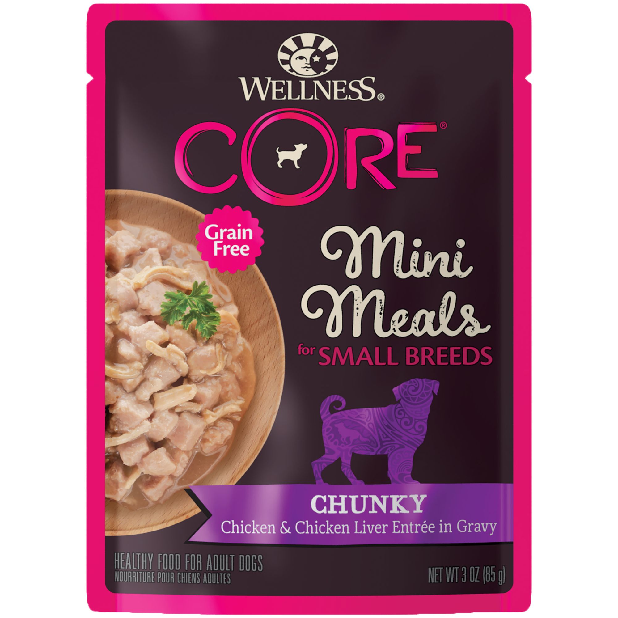 Wellness CORE Mini Meals Chunky All Life Stage Wet Dog Food Natural, Grain Free dog Canned