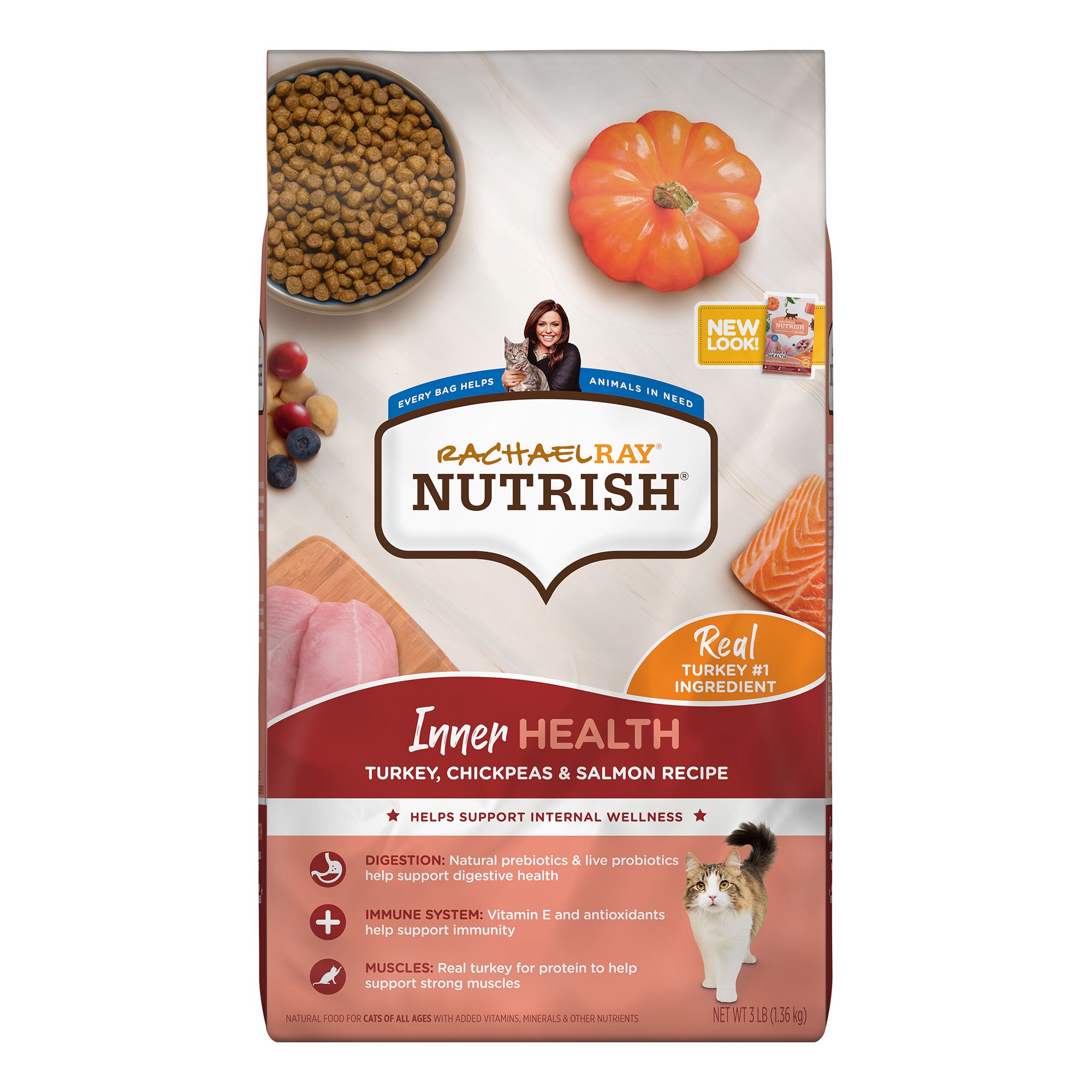 Rachael Ray Nutrish All Life Stage Dry Cat Food Turkey, Chickpeas