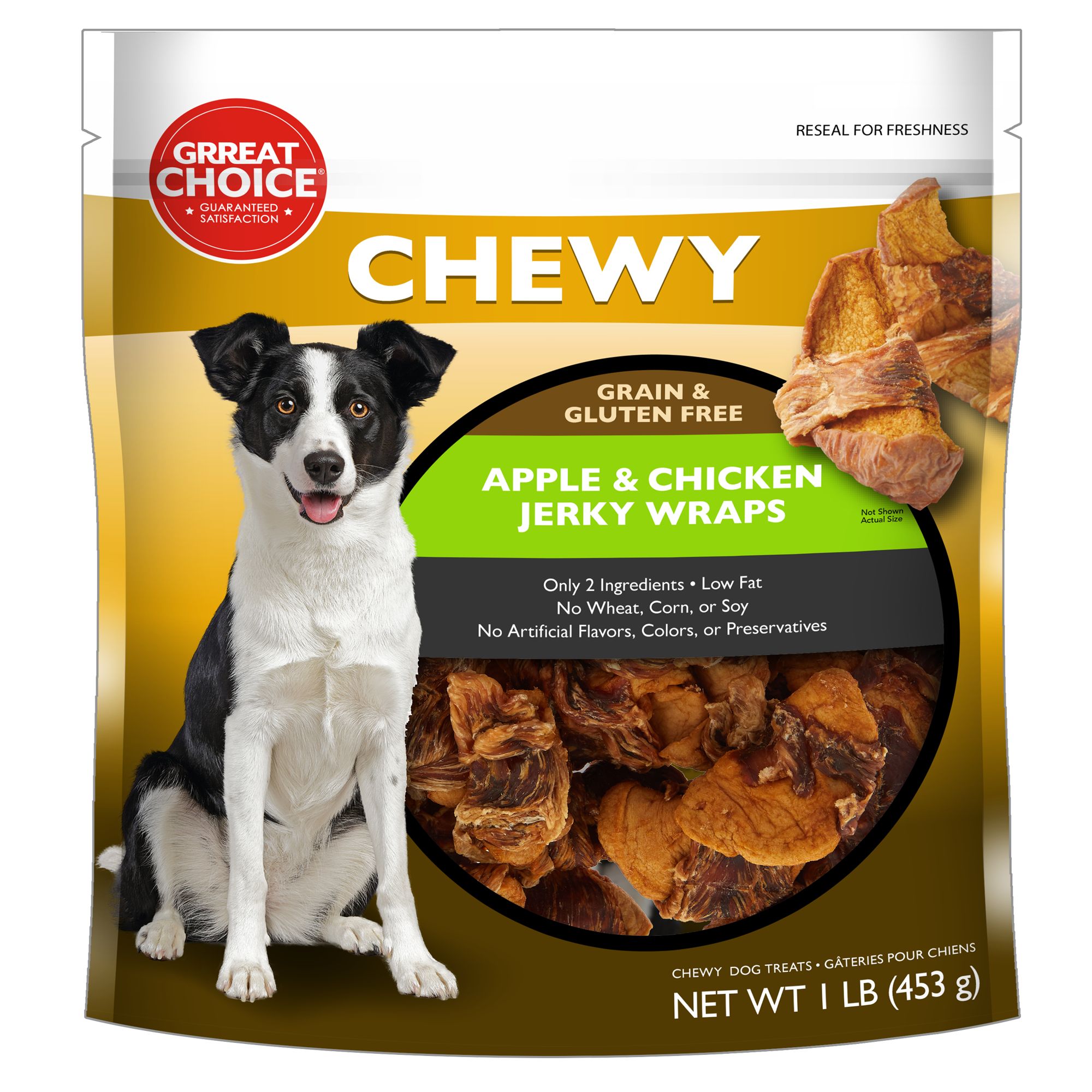 Grreat Choice® Apple & Chicken Jerky Wrap Dog Treat Grain Free