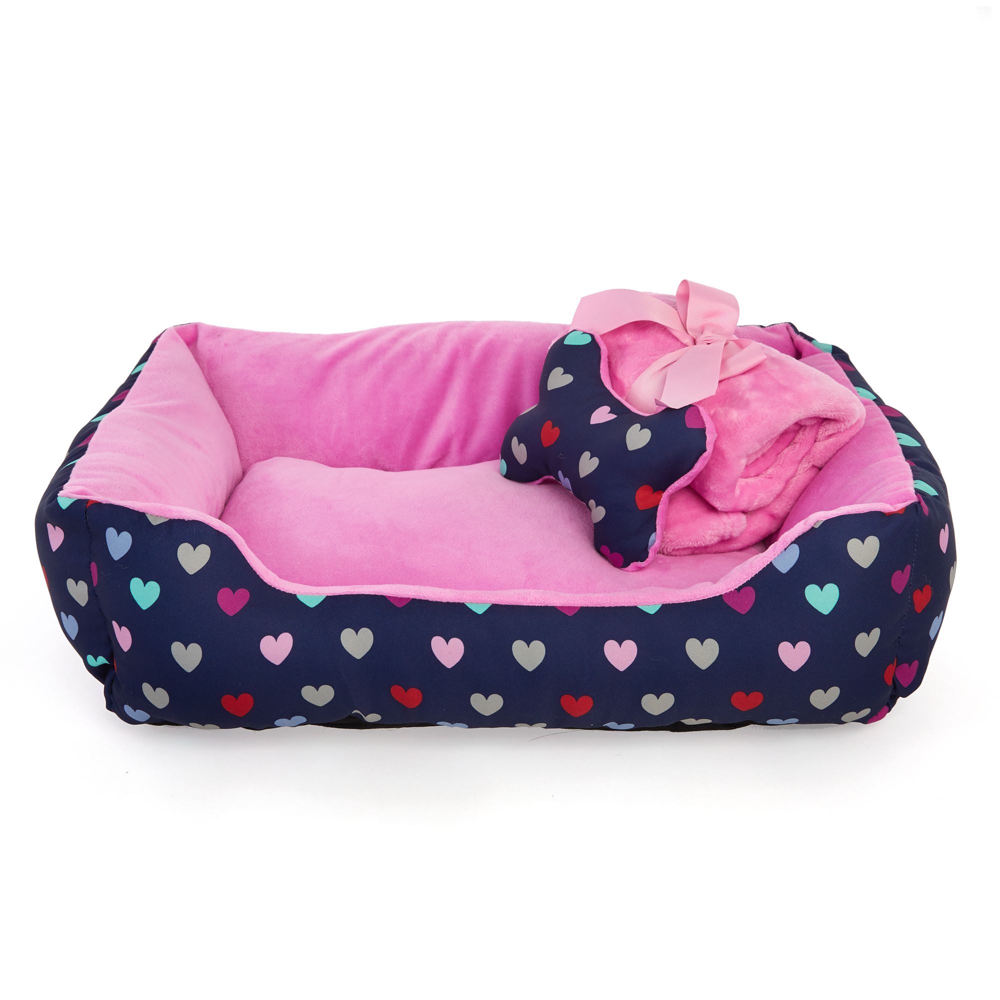 Grreat Choice® Hearts Cuddler Pet Bed Gift Set dog Cuddler Beds