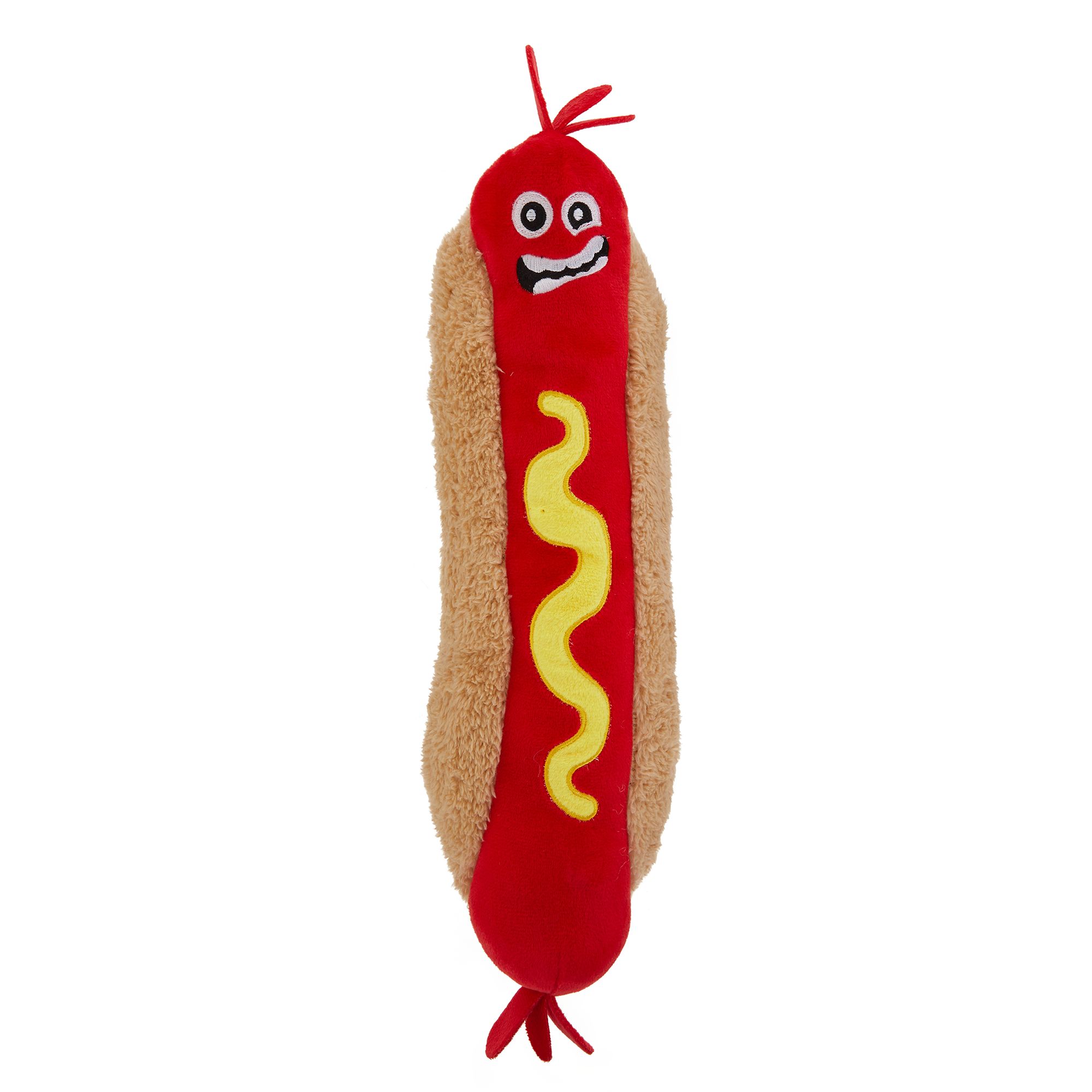 Top Paw® Hot Dog Toy Plush, Squeaker dog Plush Toys