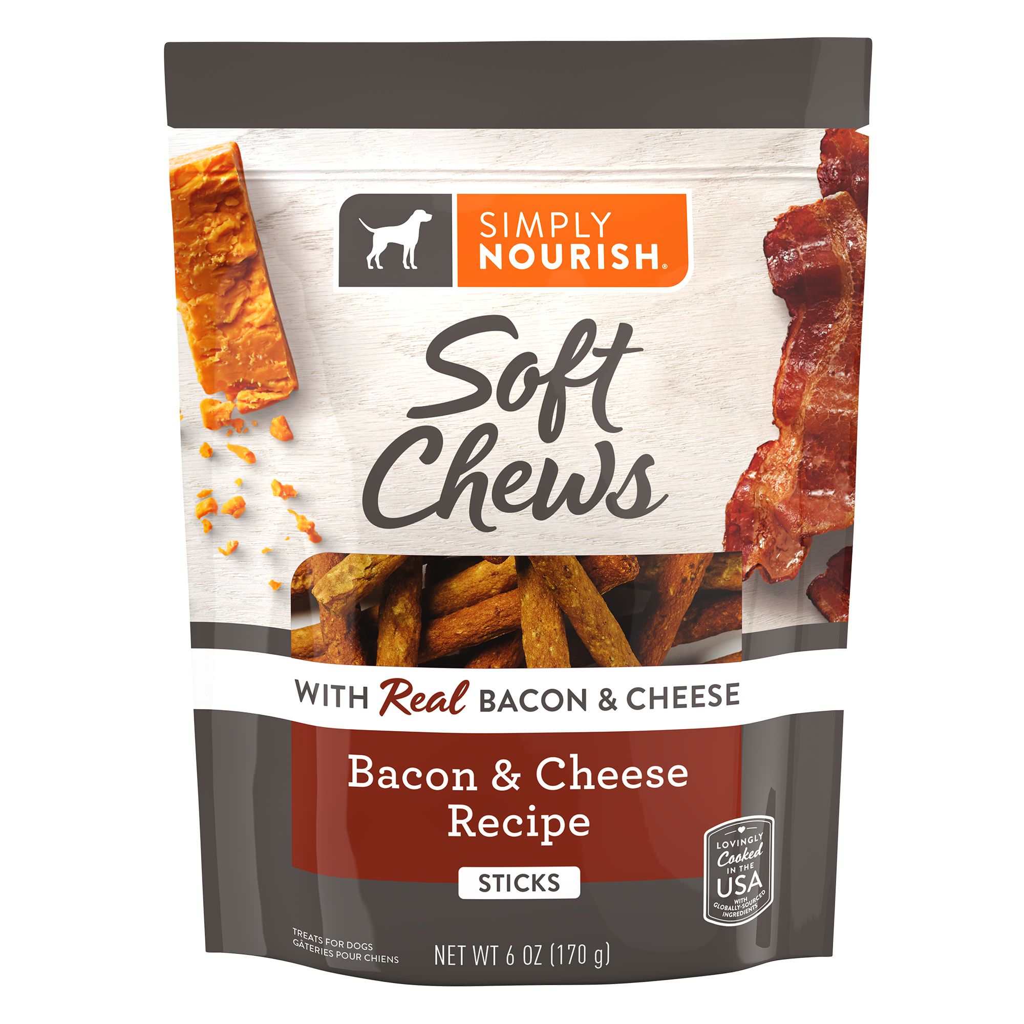 Simply Nourish® Soft Chews Original Dog Protein Stick Treat Bacon