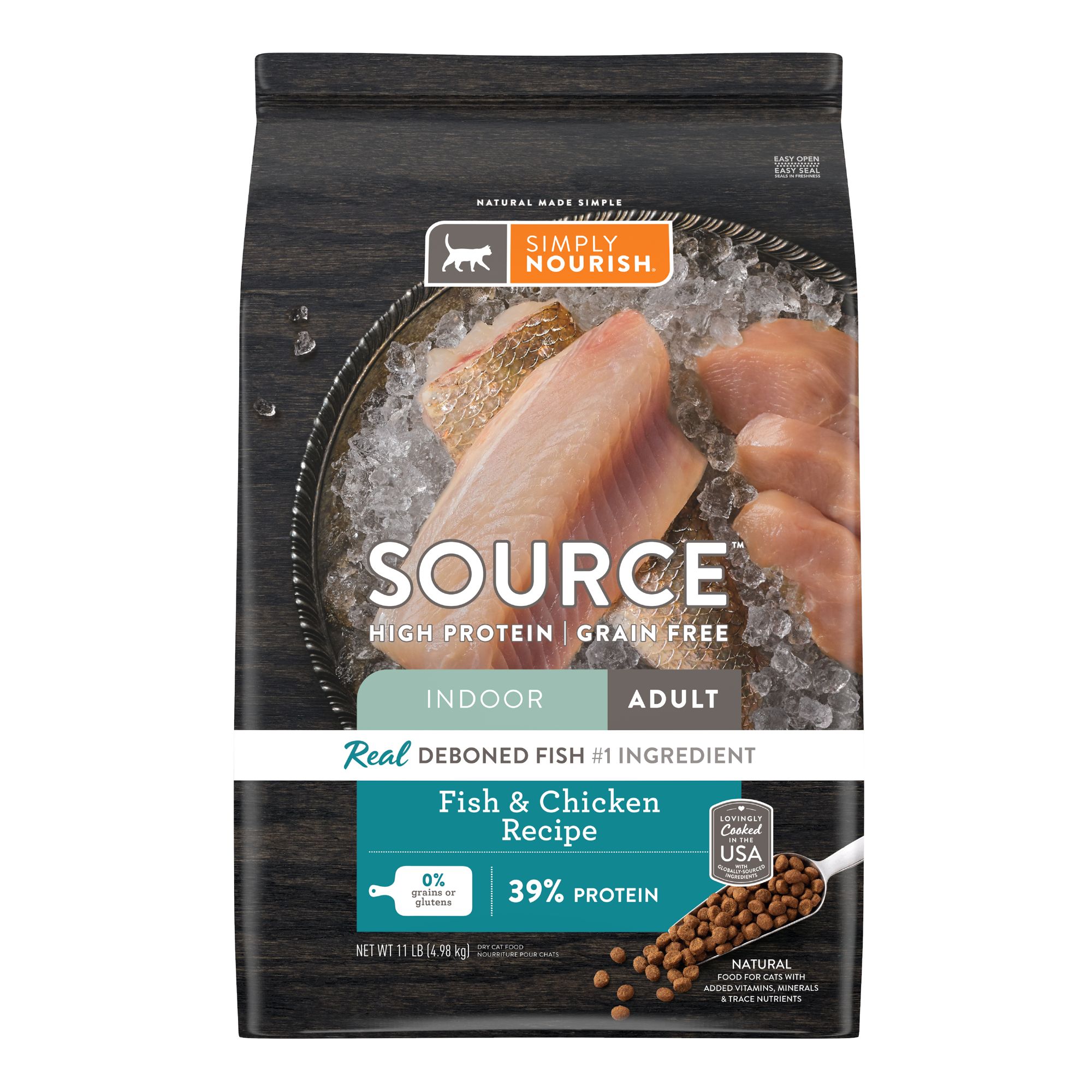 Simply Nourish® Source Indoor Cat Dry Food Fish & Chicken, Natural