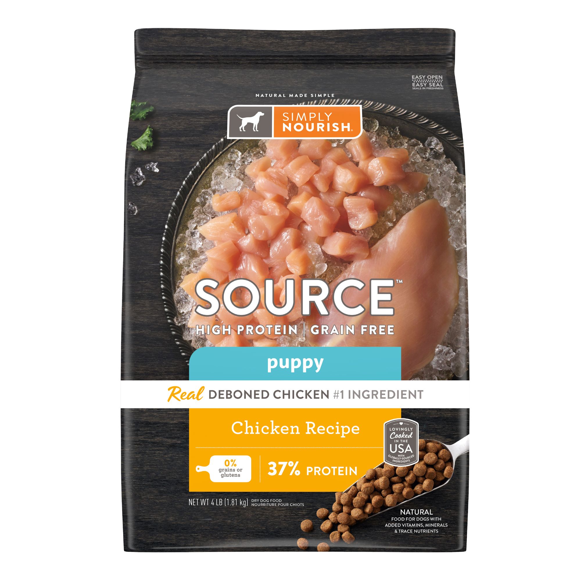 simply nourish puppy food feeding chart