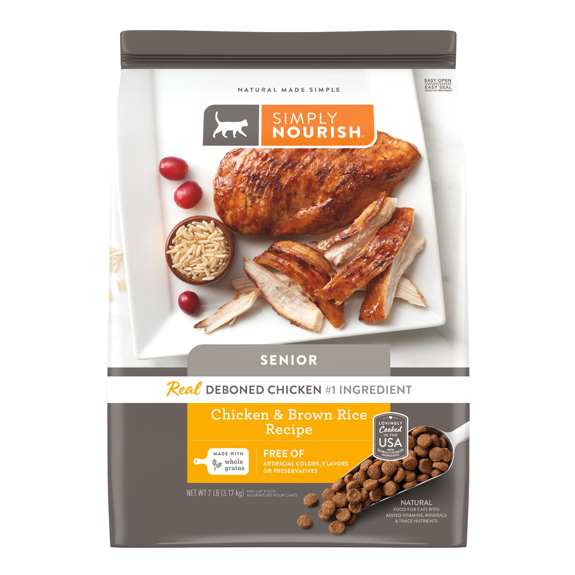 Simply Nourish® Original Senior Cat Dry Food Chicken & Rice, Natural