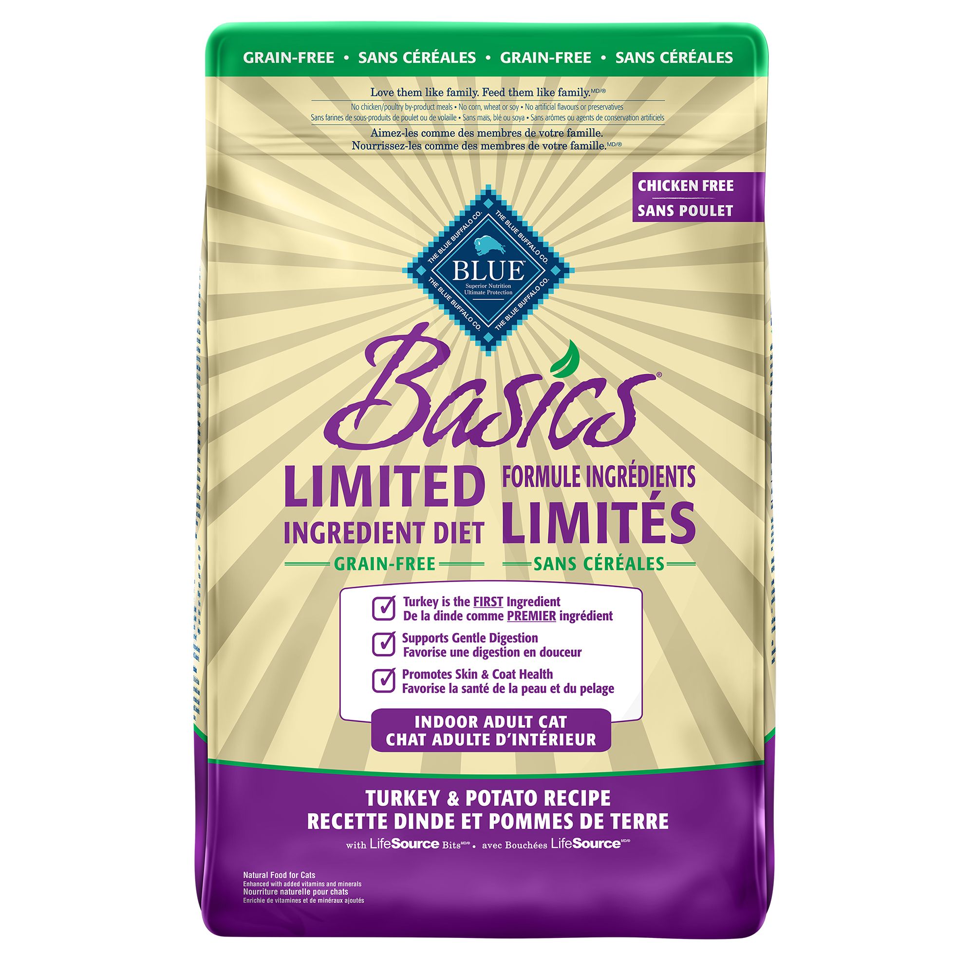 BLUE Basics® Limited Ingredient Grain Free Indoor Adult Cat Food Turkey & Potato cat Dry