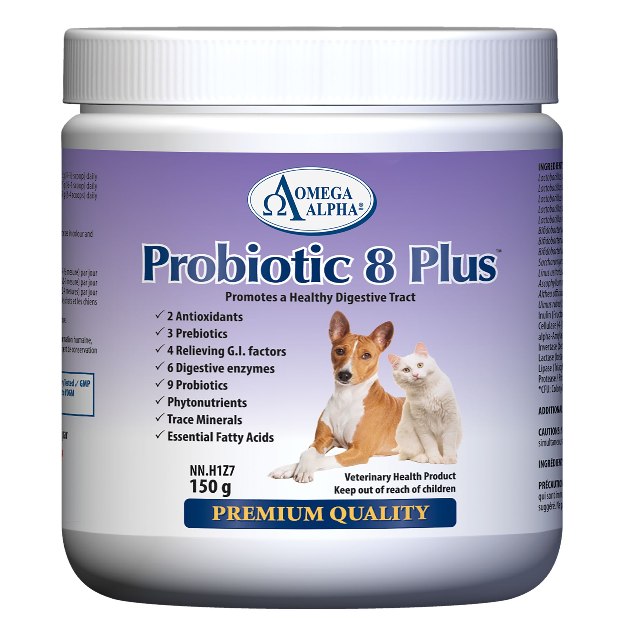 Omega Alpha Probiotic 8 Plus Powder Supplement for Dogs and Cats dog