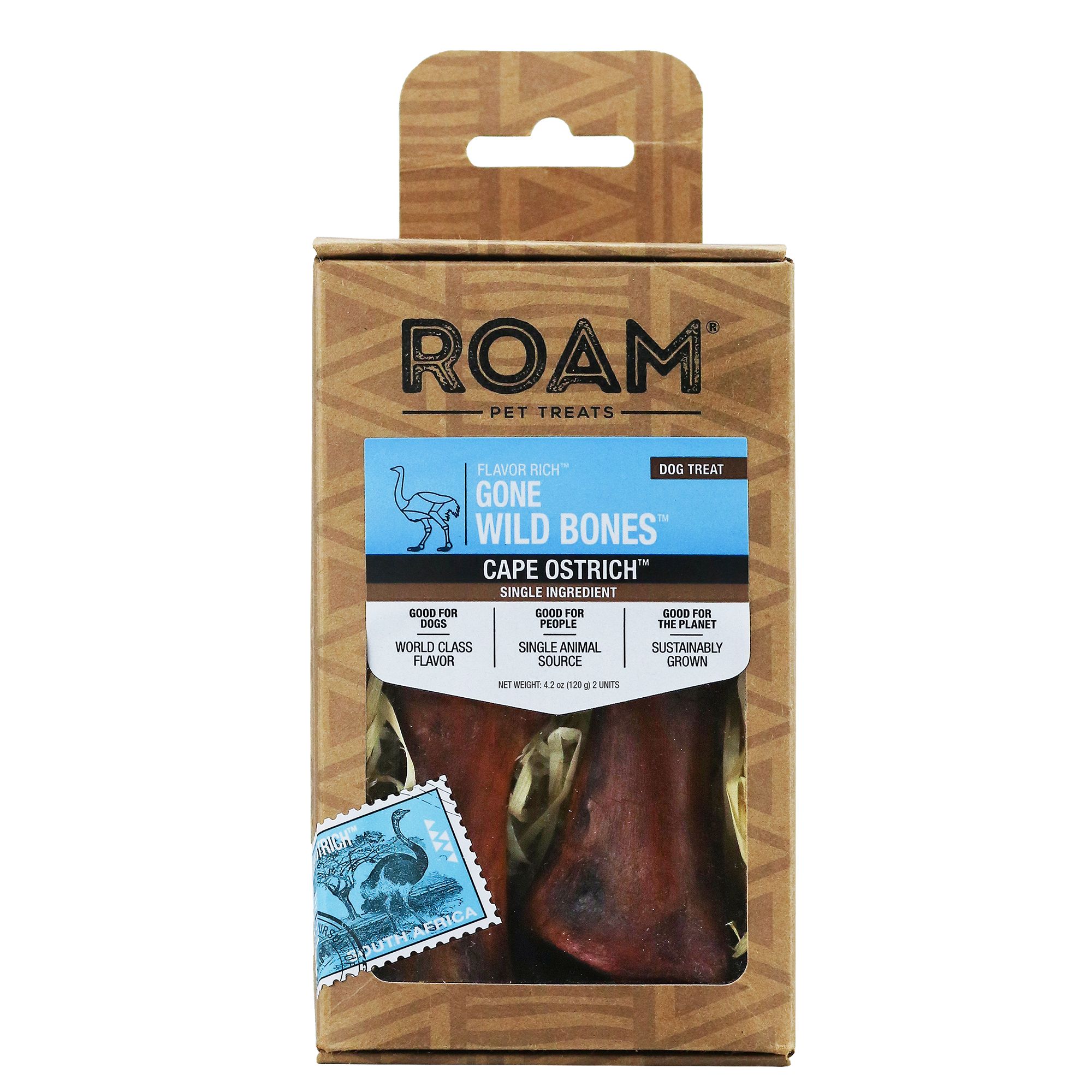 ROAM® Gone Wild Dog Bone Treat Cape Ostrich, 2 Pack dog Bones & Rawhide PetSmart
