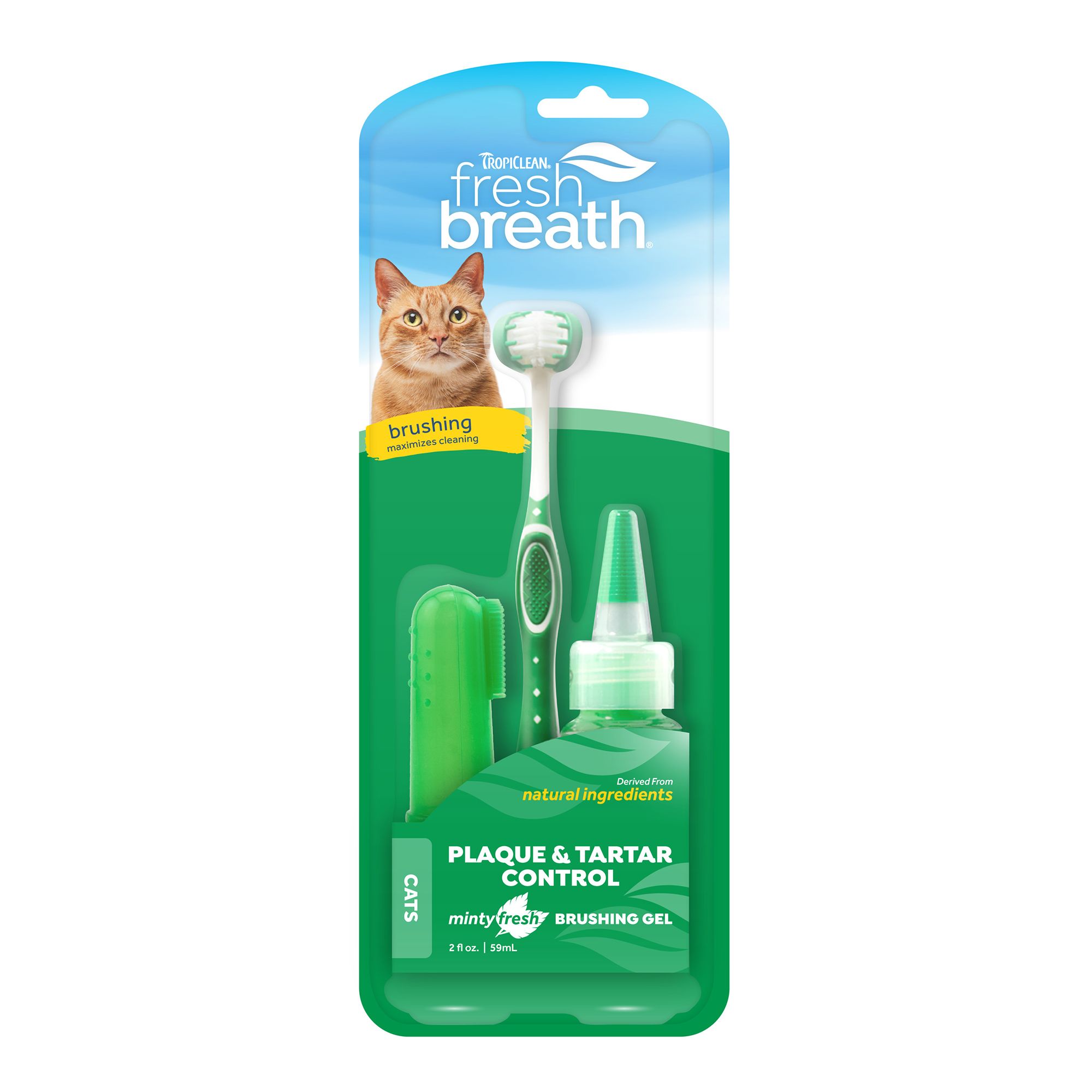 TropiClean Fresh Breath Oral Care Cat Toothbrush Kit cat Dental