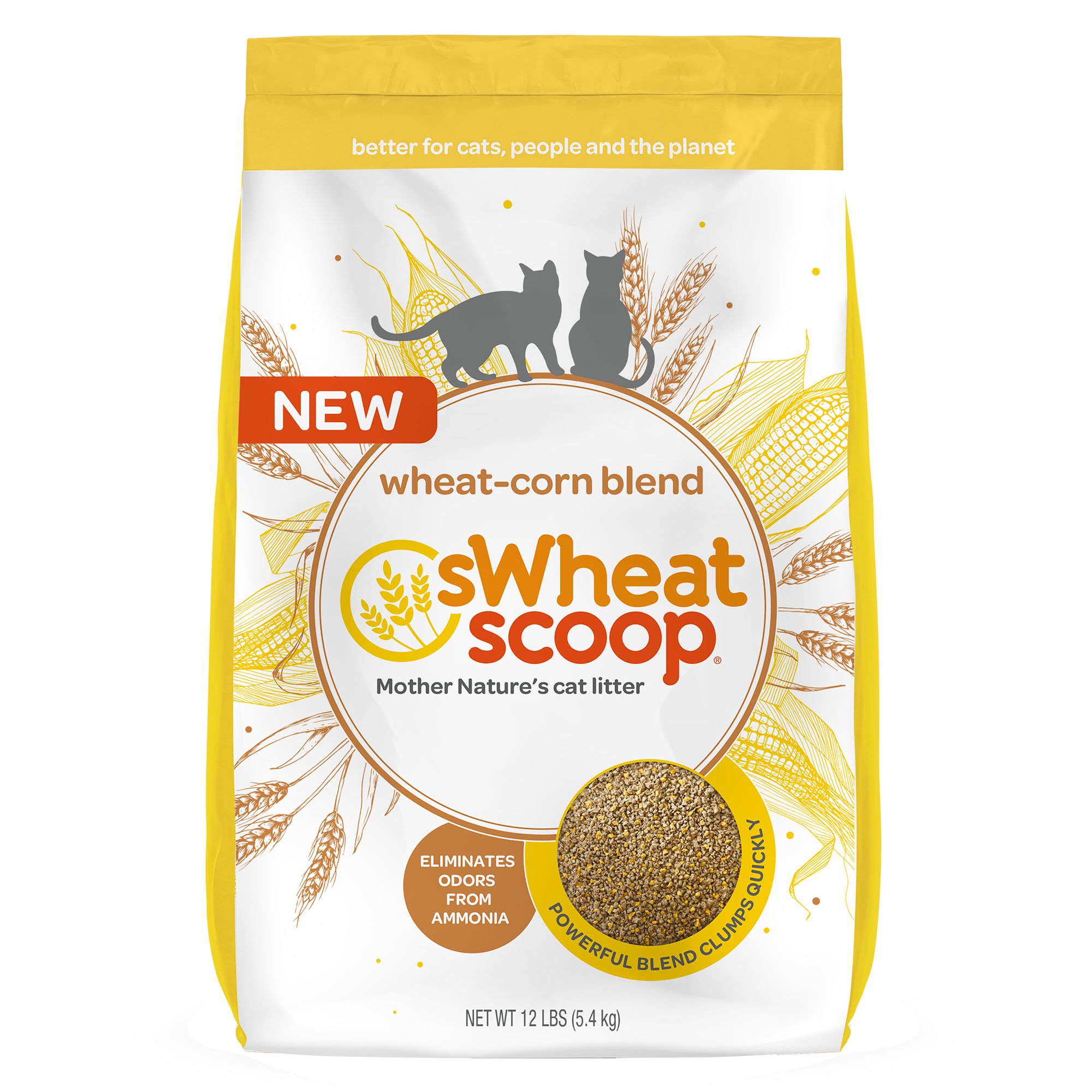 sWheat Scoop Clumping WheatCorn Blend Cat Litter Natural cat