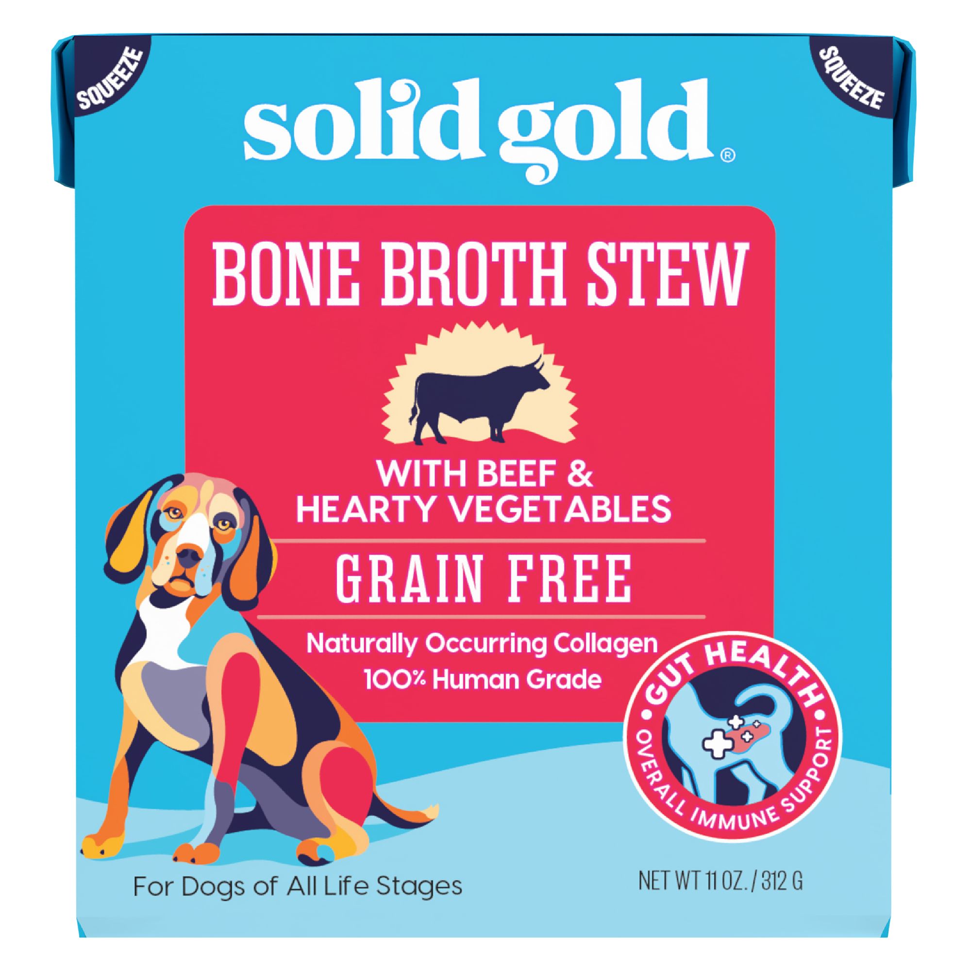 Solid Gold Bone Broth Stew All Life Stage Dog Food Topper Grain Free