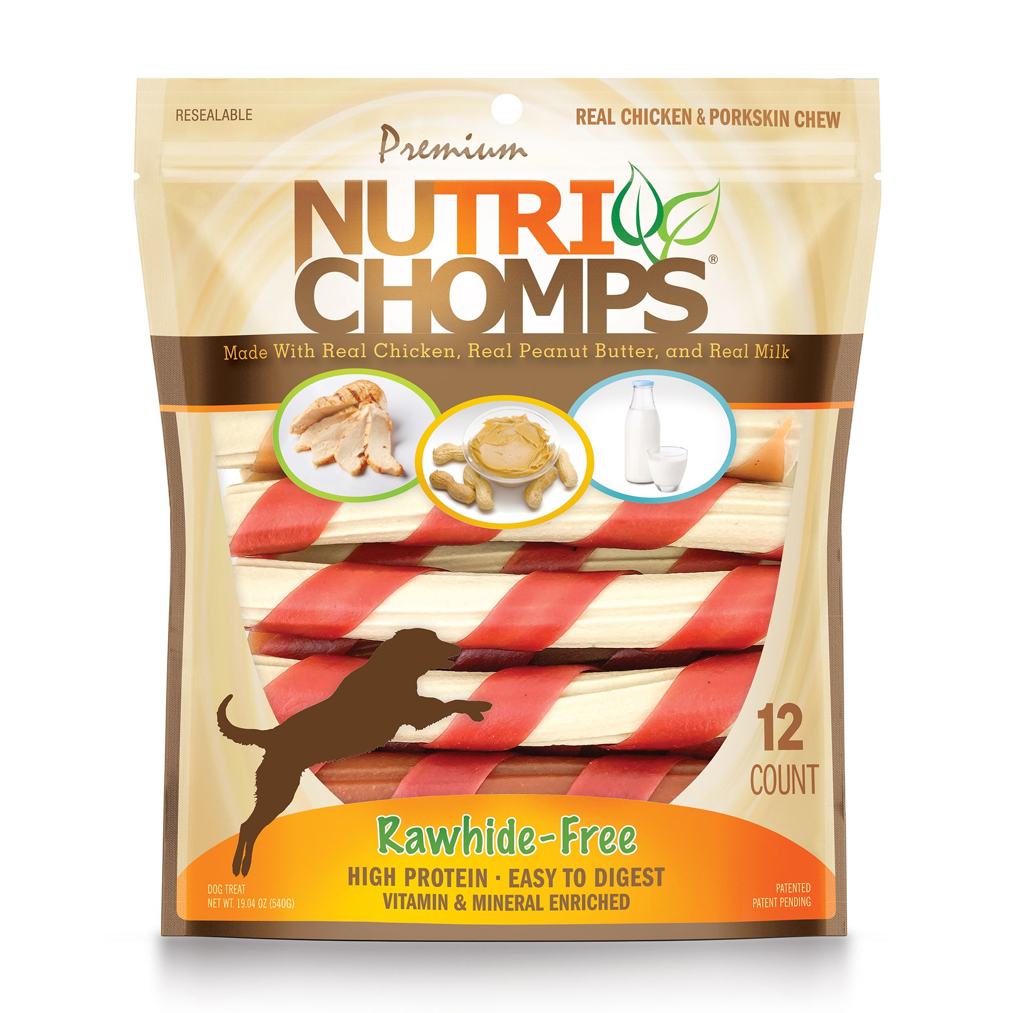 Nutri Chomps 6" Rawhide Free Twists Dog Treat Assorted Flavors dog