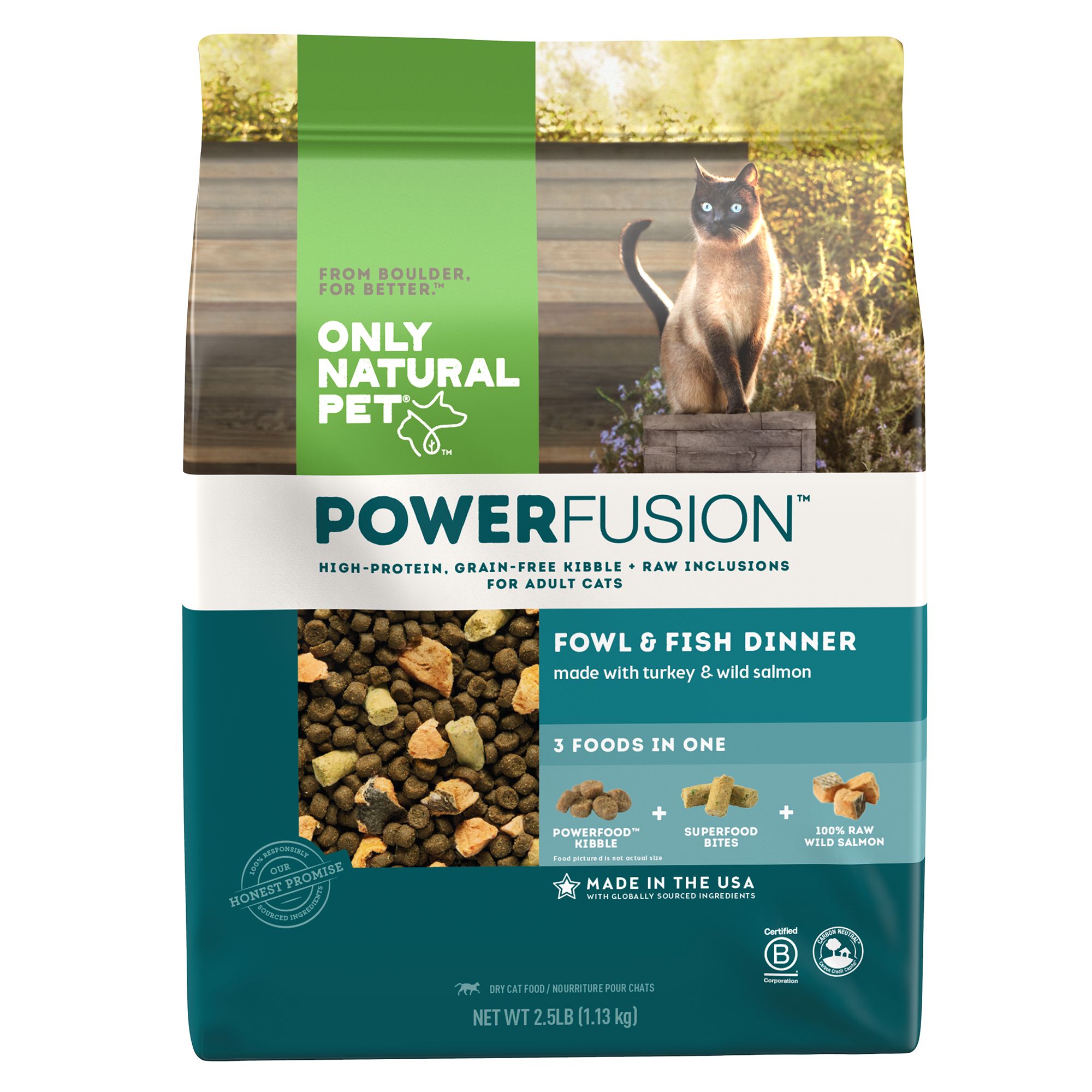 Only Natural Pet® PowerFusion Cat Dry Food Fish & Fowl, Natural, High