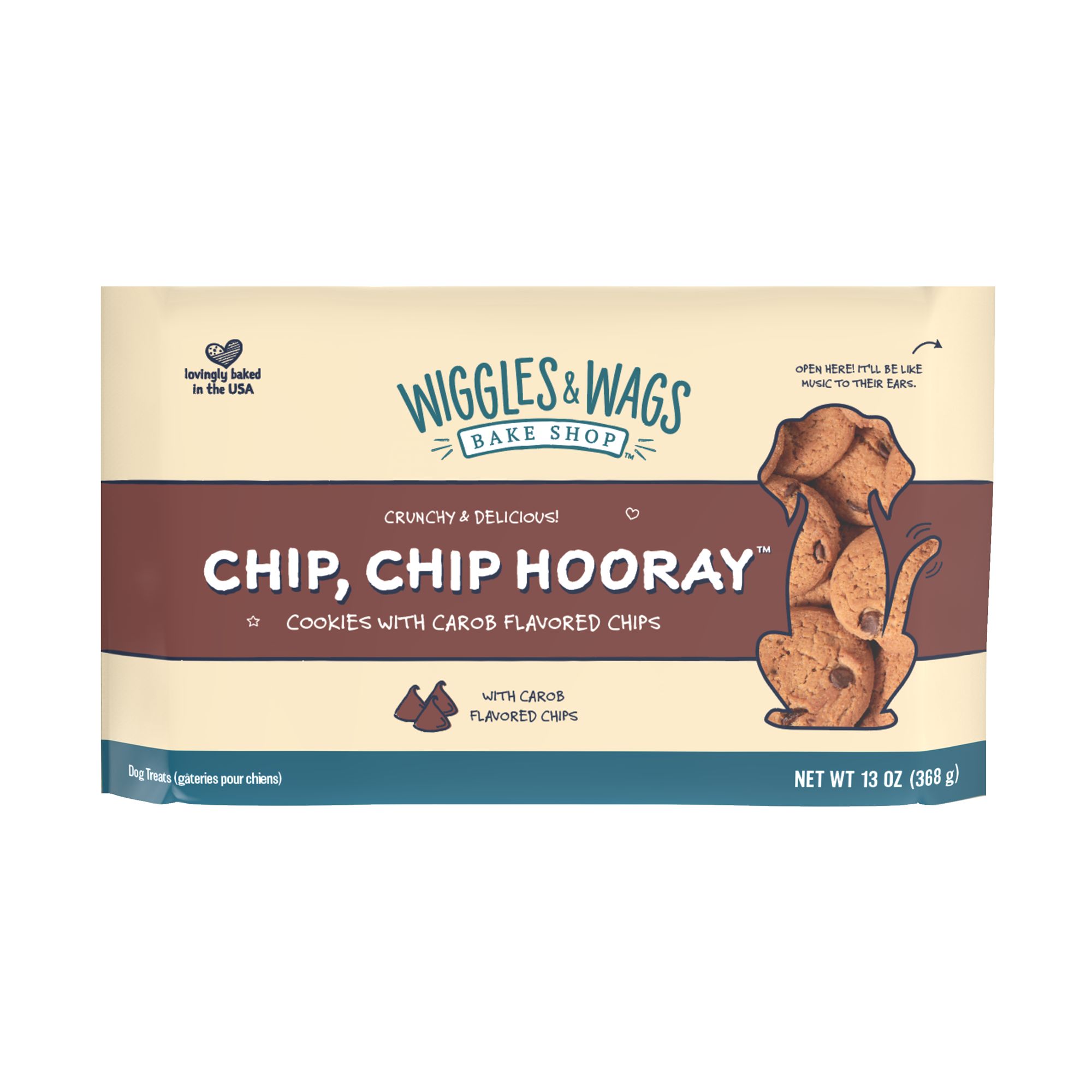 Wiggles & Wags Bake Shop Chip, Chip, Hooray Dog Cookie Treat Carob