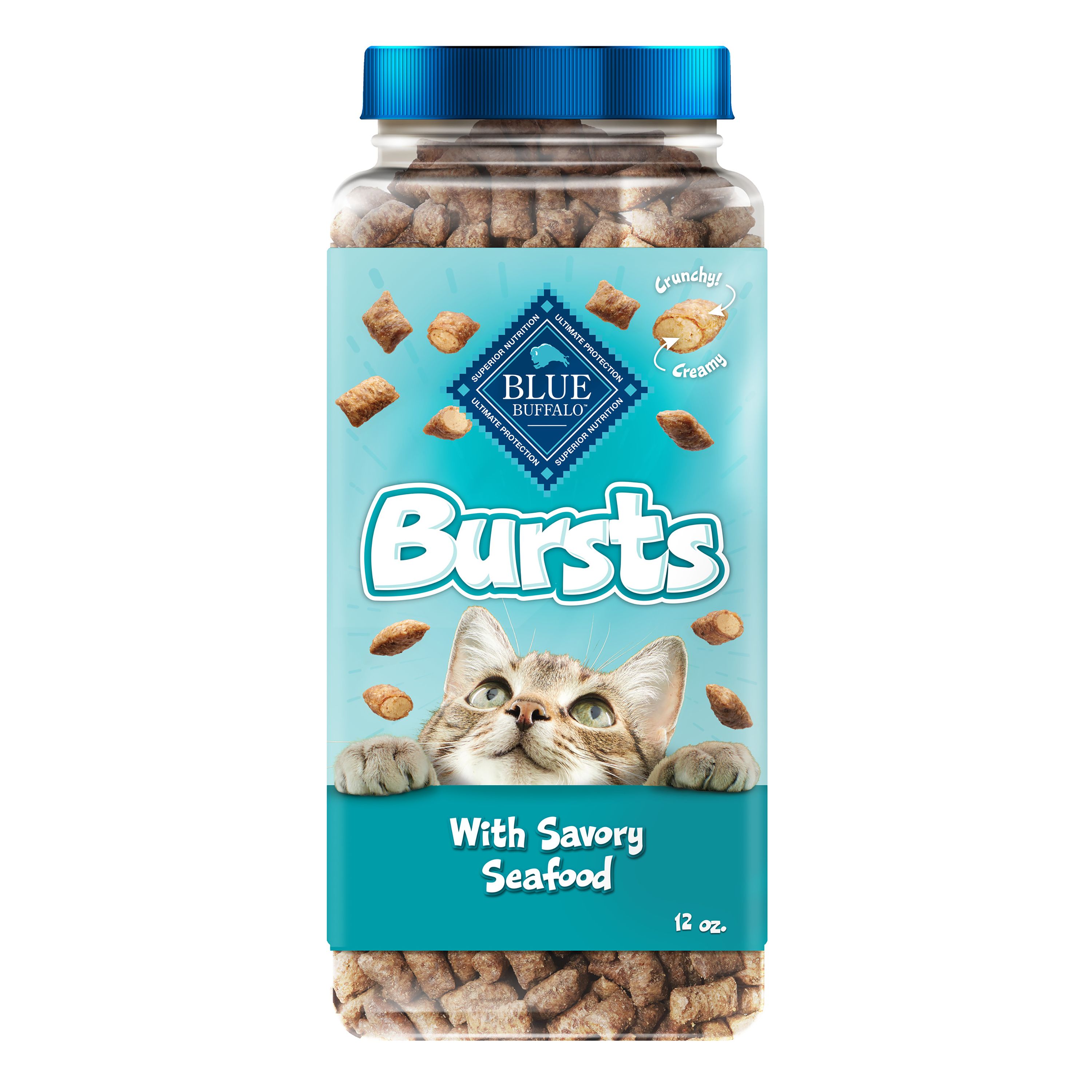 Blue Buffalo® Bursts Crunchy Cat Treats Savory Seafood, Natural cat