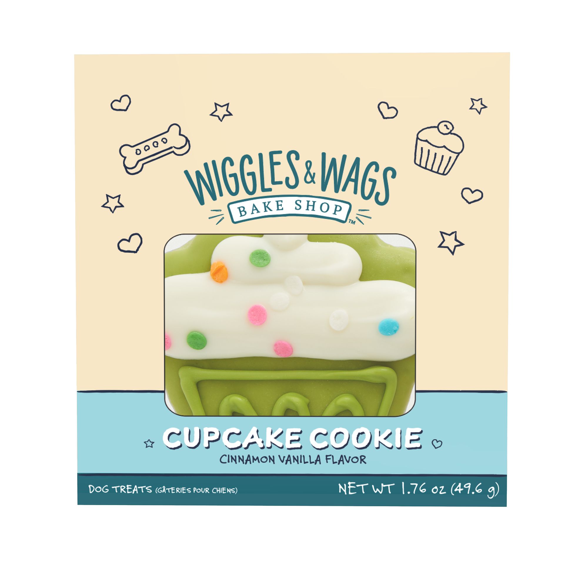 Wiggles & Wags Bake Shop Cupcake Dog Cookie Treat Cinnamon Vanilla, 1