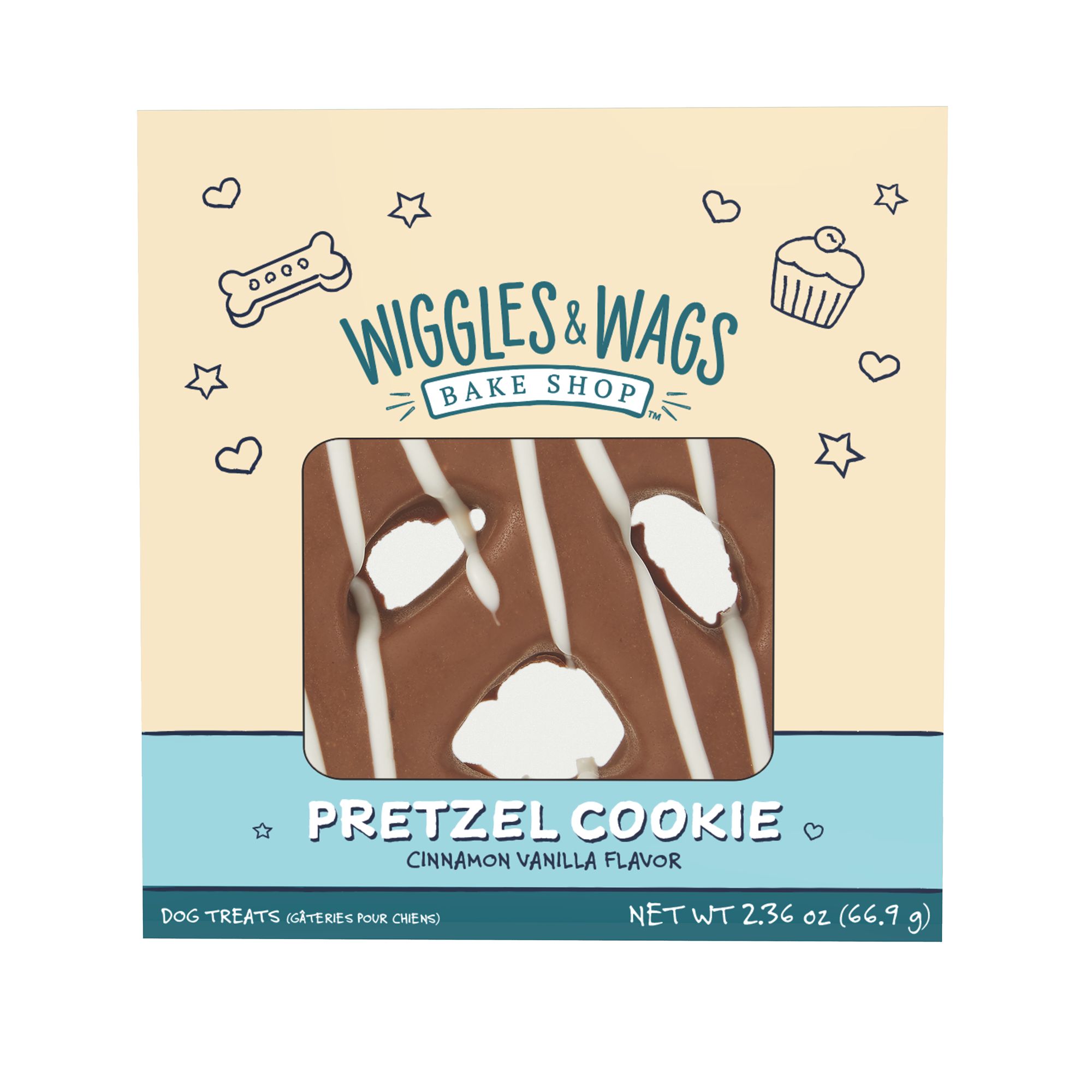Wiggles & Wags Bake Shop Pretzel Dog Cookie Treat Cinnamon Vanilla, 1