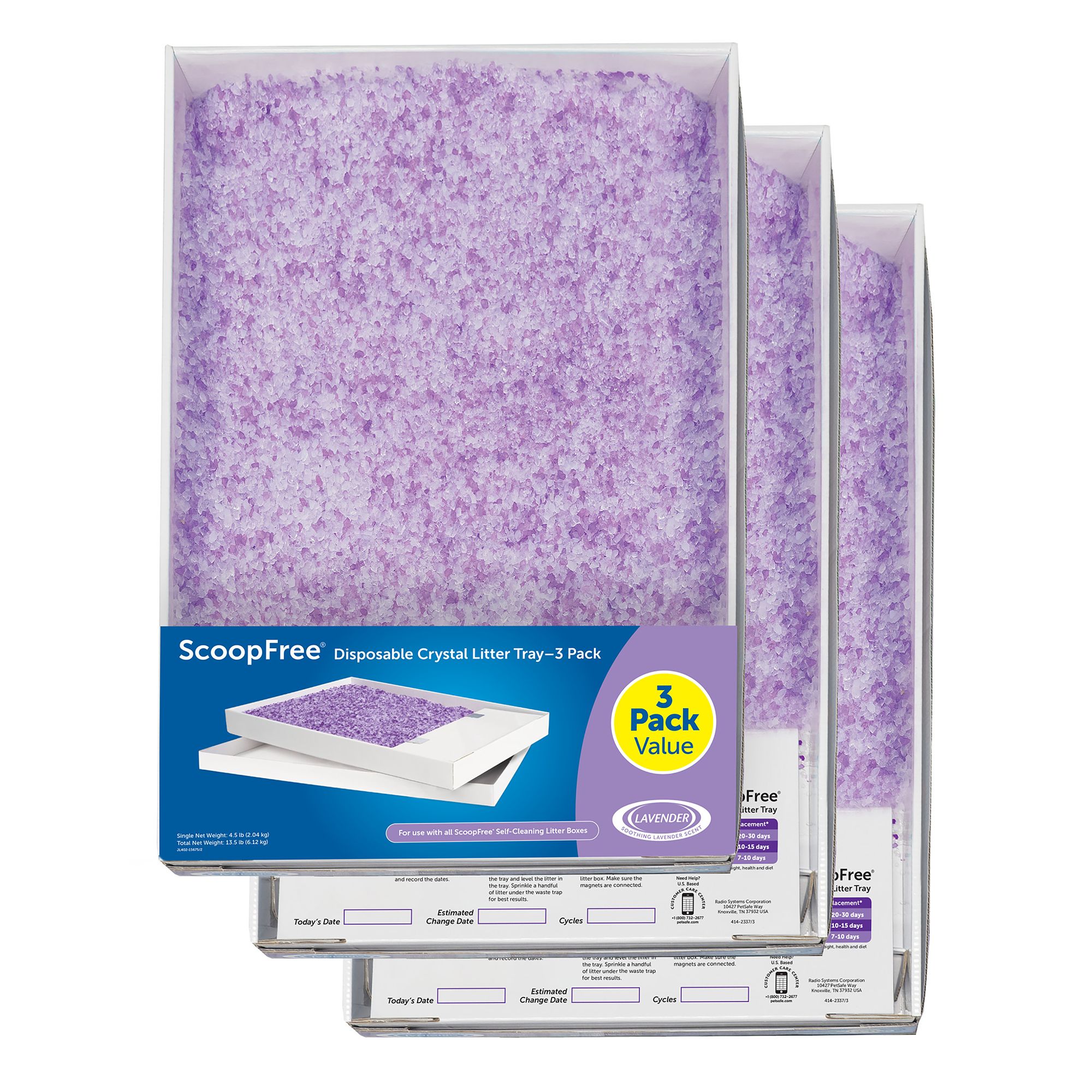 PetSafe® ScoopFree® Crystal Disposable Litter Trays, Lavender Scent, 3