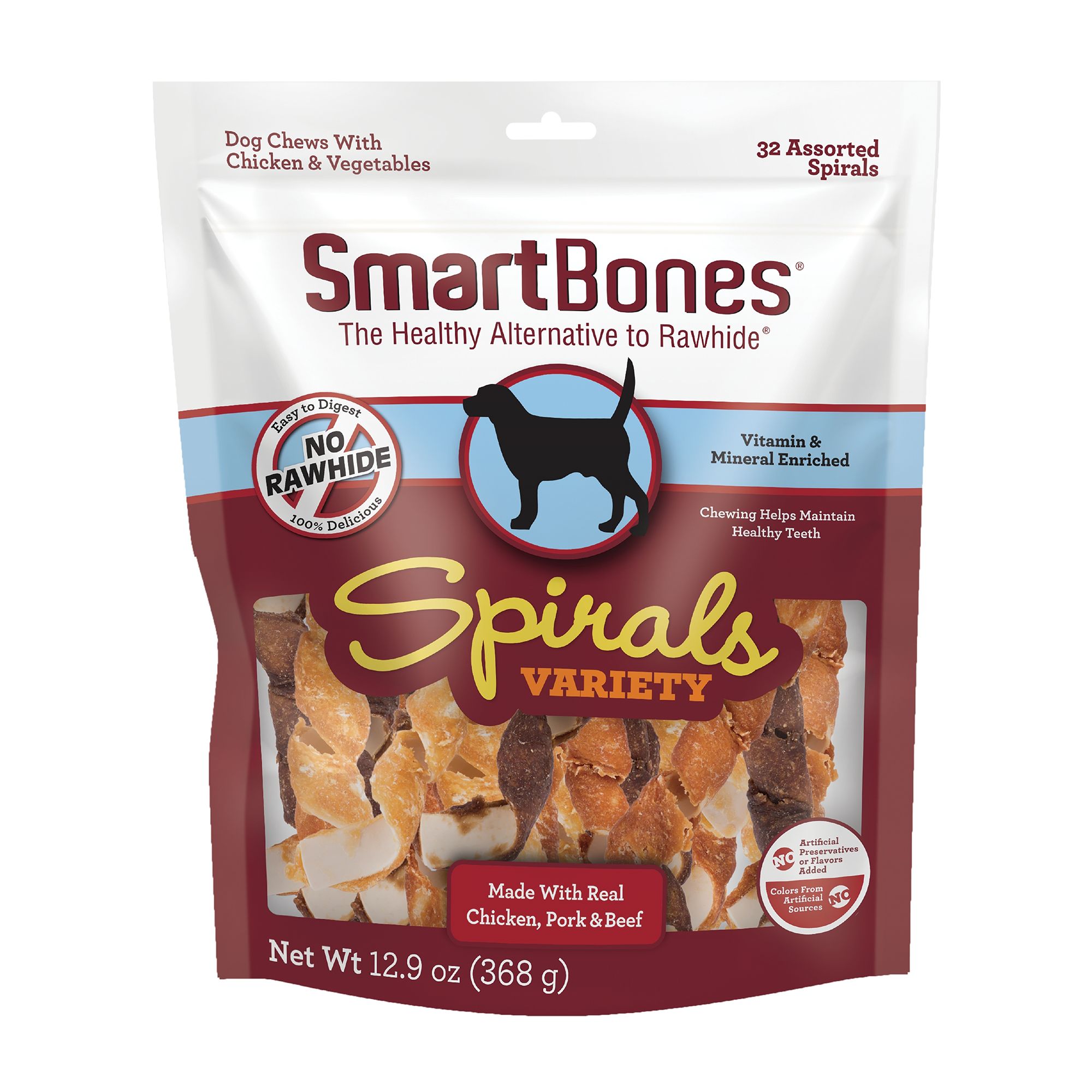 SmartBones® Spirals Variety Dog Treat Chicken, Pork & Beef dog Bones & Rawhide PetSmart