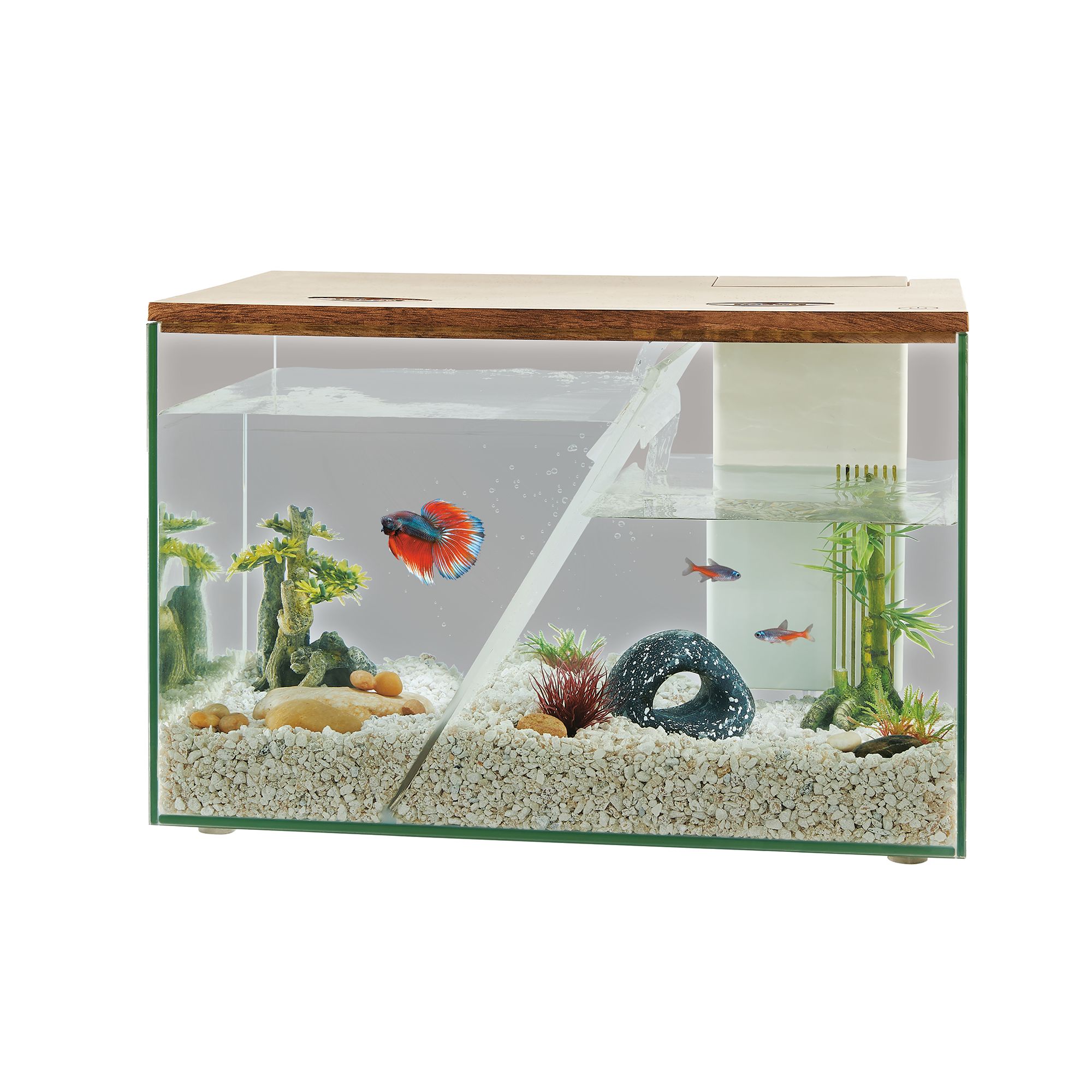 Top Fin Betta Bamboo Waterfall Desktop Aquarium Gal Shipt, 47 OFF