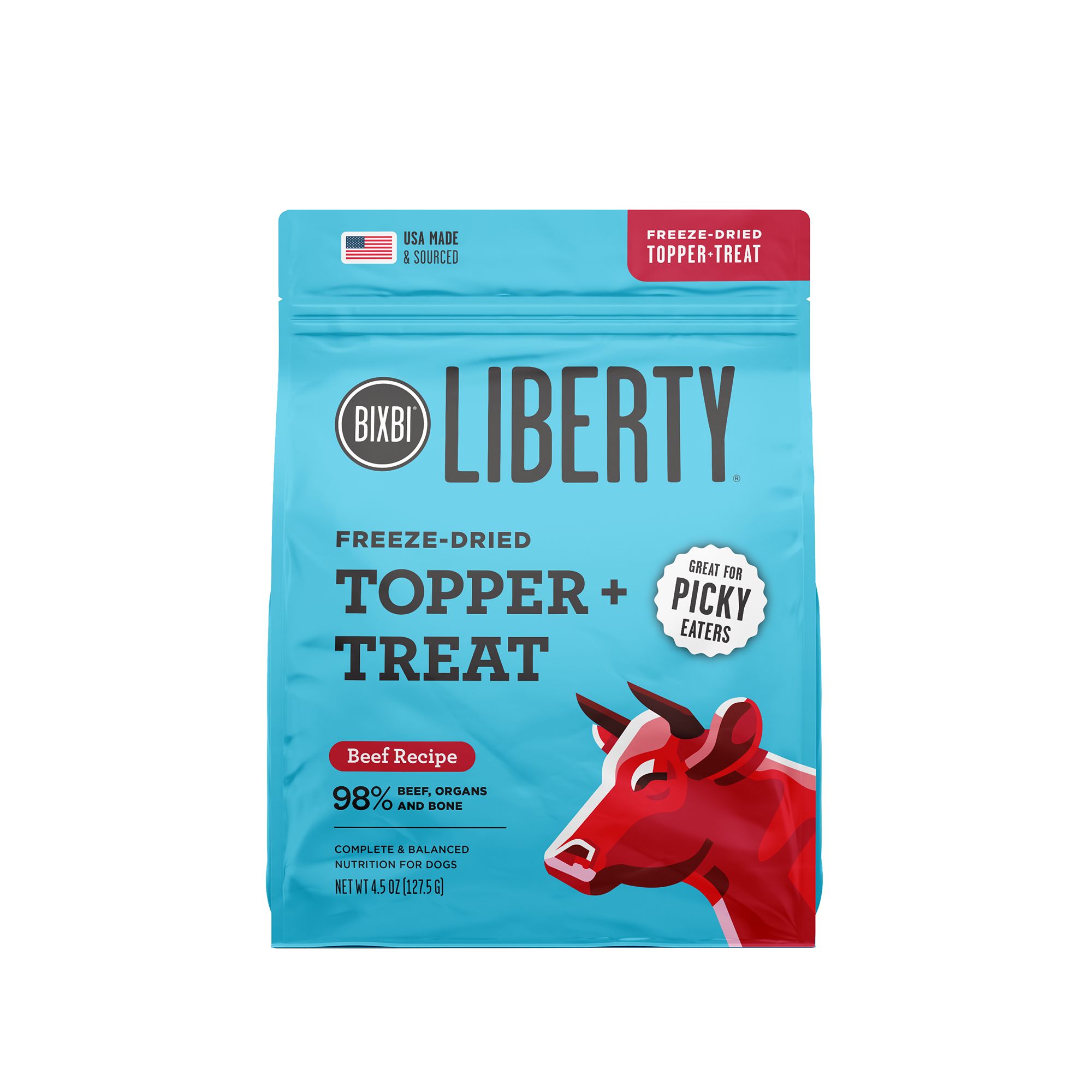 BIXBI Liberty® Freeze Dried All Life Stage Dog Food Topper Beef dog