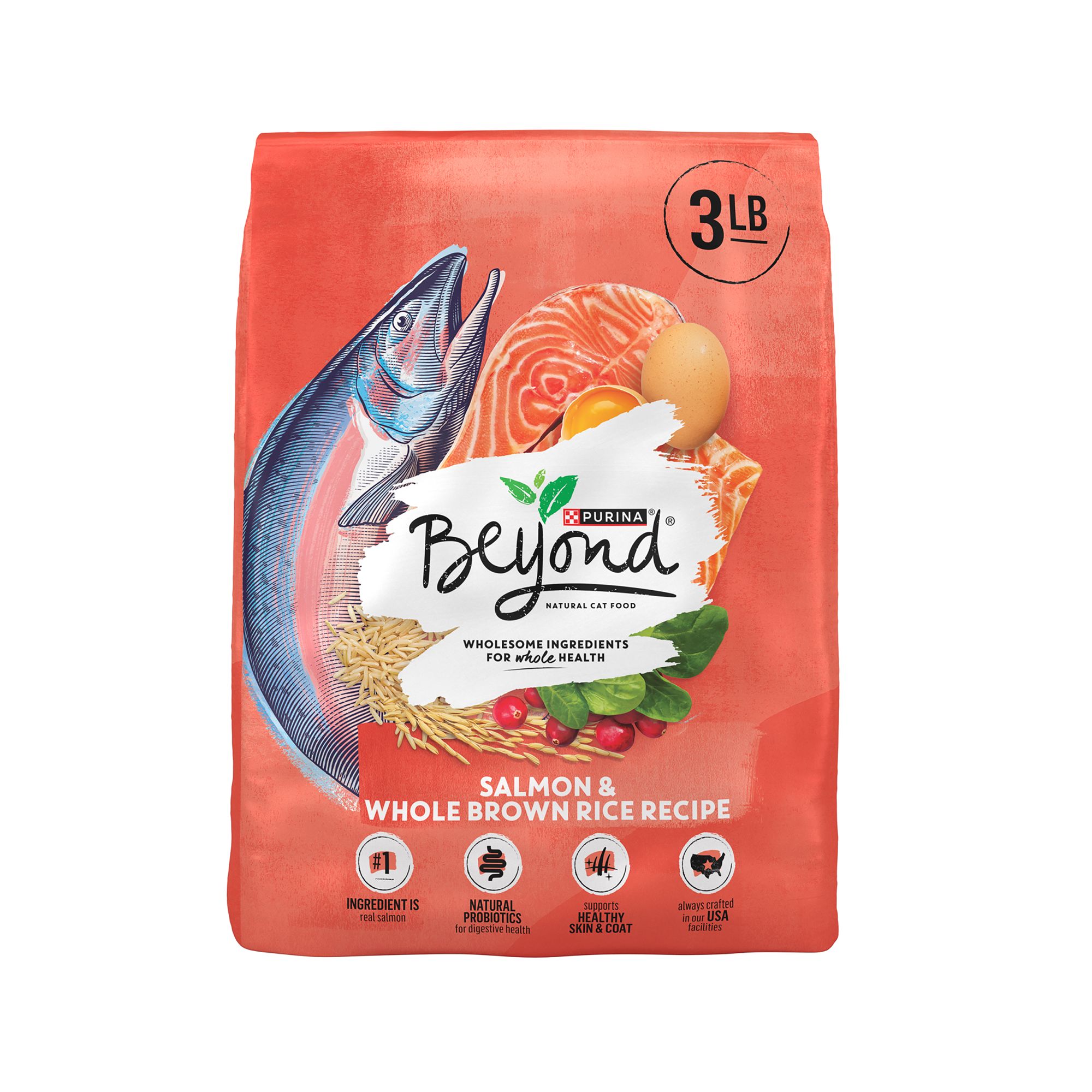 Purina® Beyond® Simply Adult Cat Dry Food Salmon, Probiotics, Corn