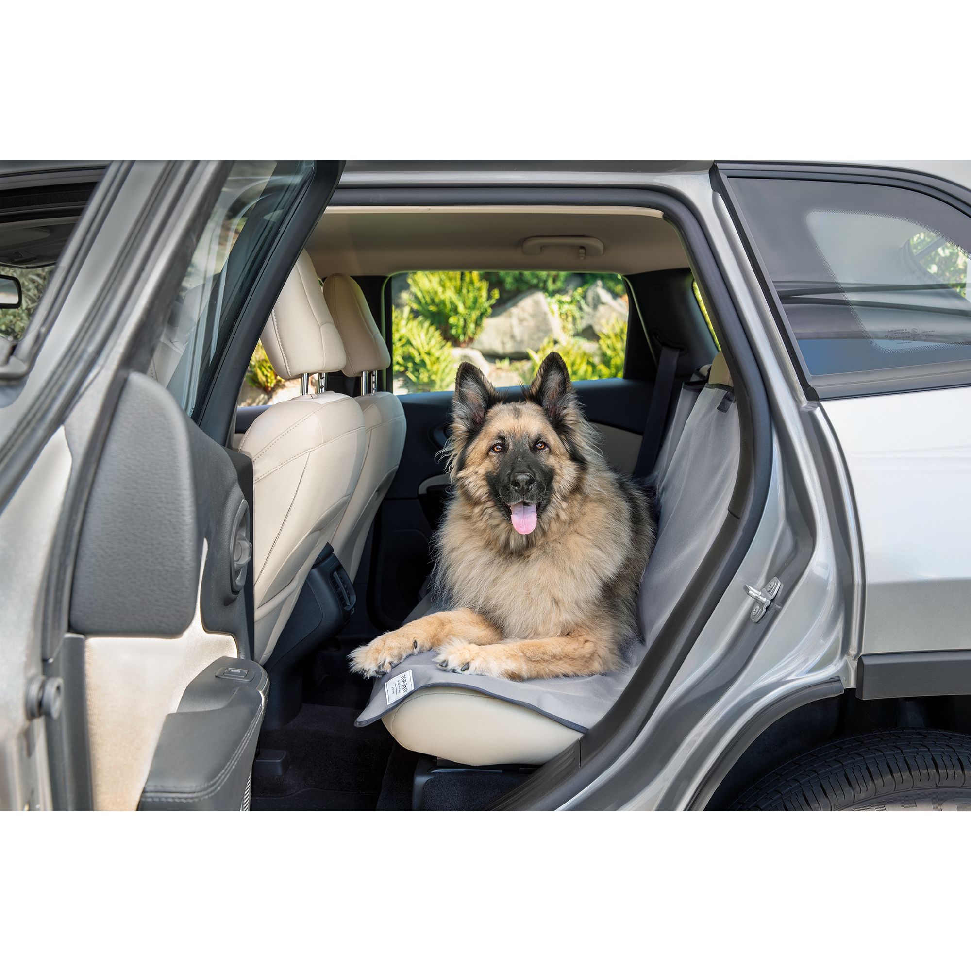 Top Paw® Waterproof Canvas Rear Bench Seat Cover, Gray dog Furniture
