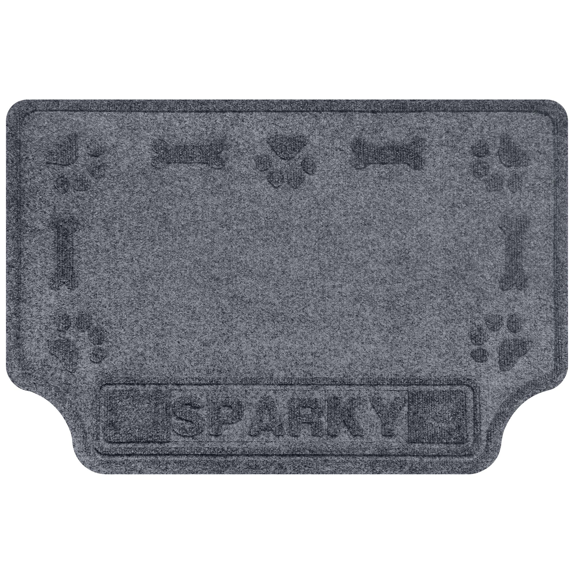 Bungalow Flooring Personalized WaterHog Drool Hog Dog Bone Dog Bowl