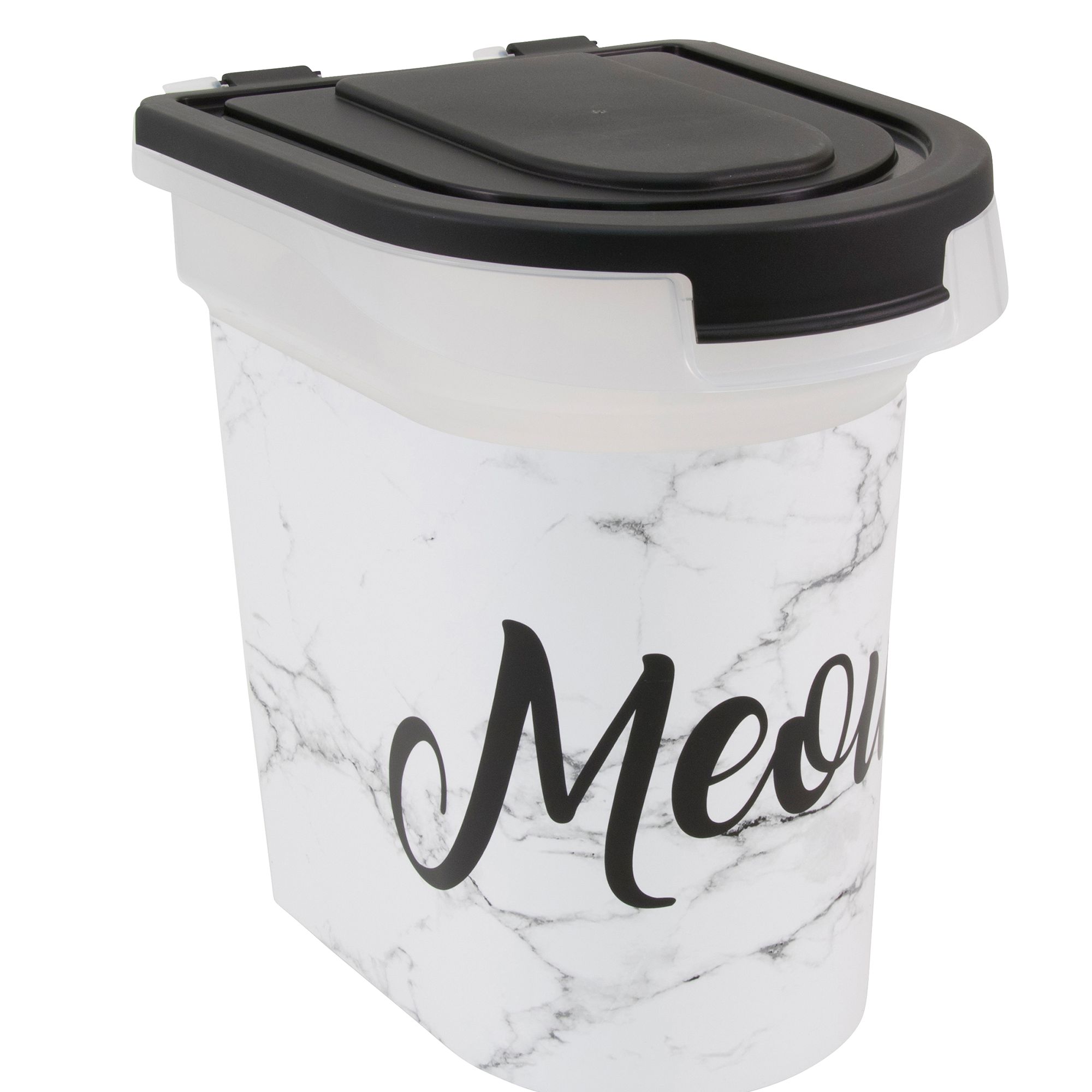 Paw Prints Marble Meow Pet Food Storage Container, 15lb cat Storage