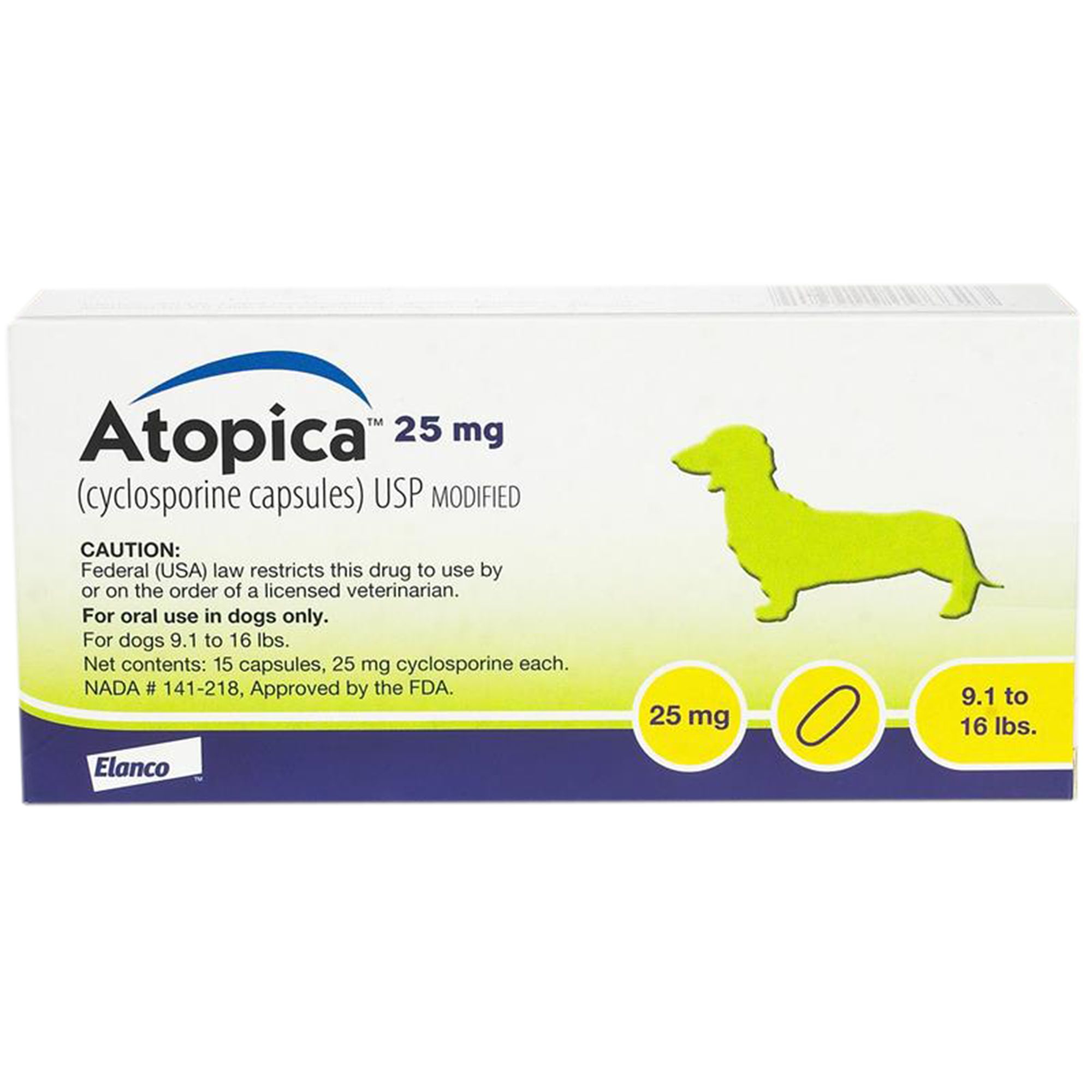 Atopica Capsules for Dogs 25mg 15 count