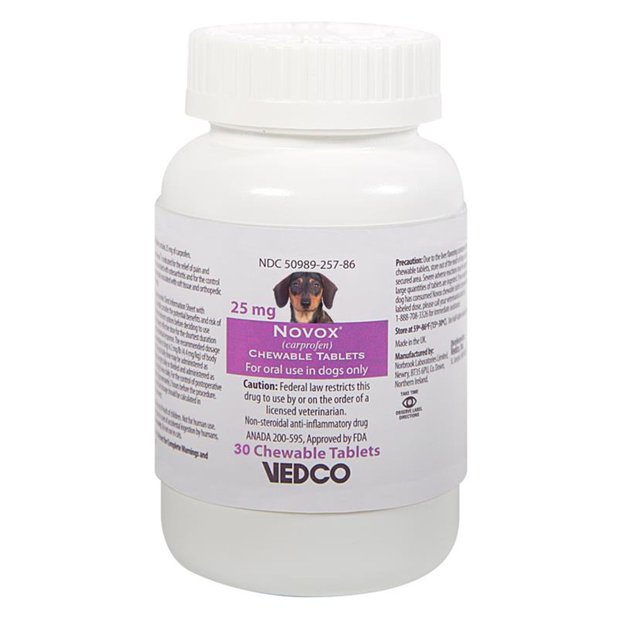 Novox Caplets for Dogs 25 mg Pharmacy Arthritis & Pain Relief