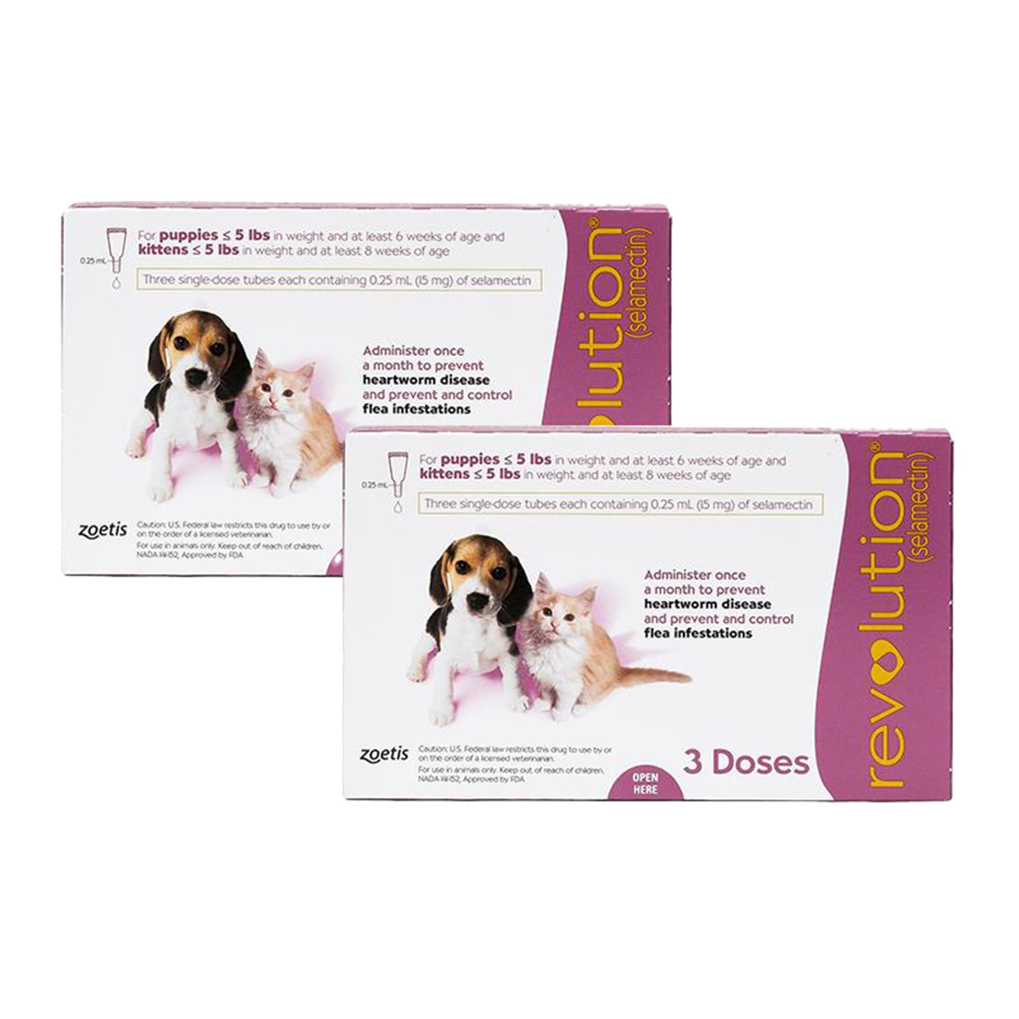 Revolution Topical for Puppies and Kittens up to 5 lbs Pink Pharmacy