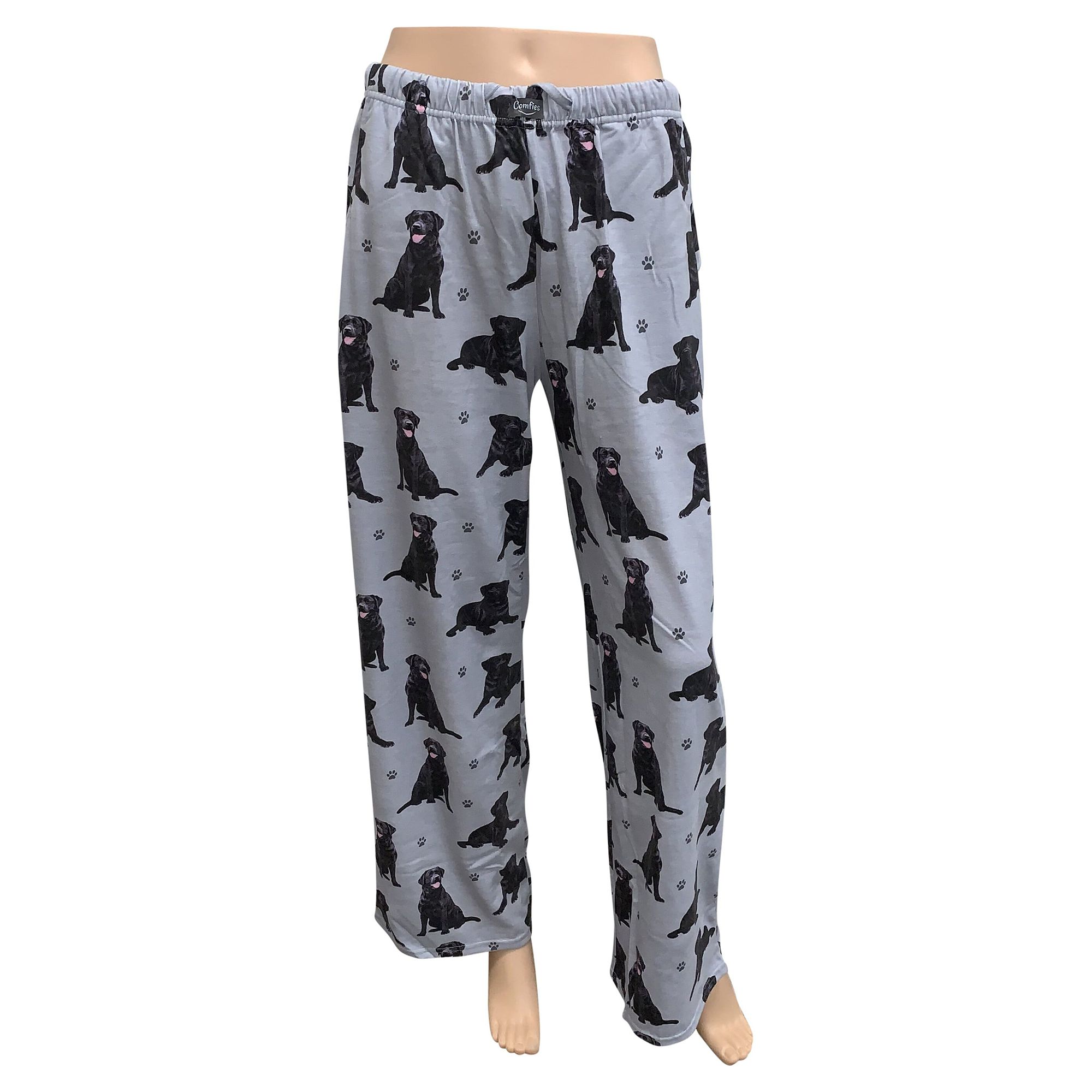 E&S Pets Black Labrador Pajama Bottoms for People Pet Parents Pajamas