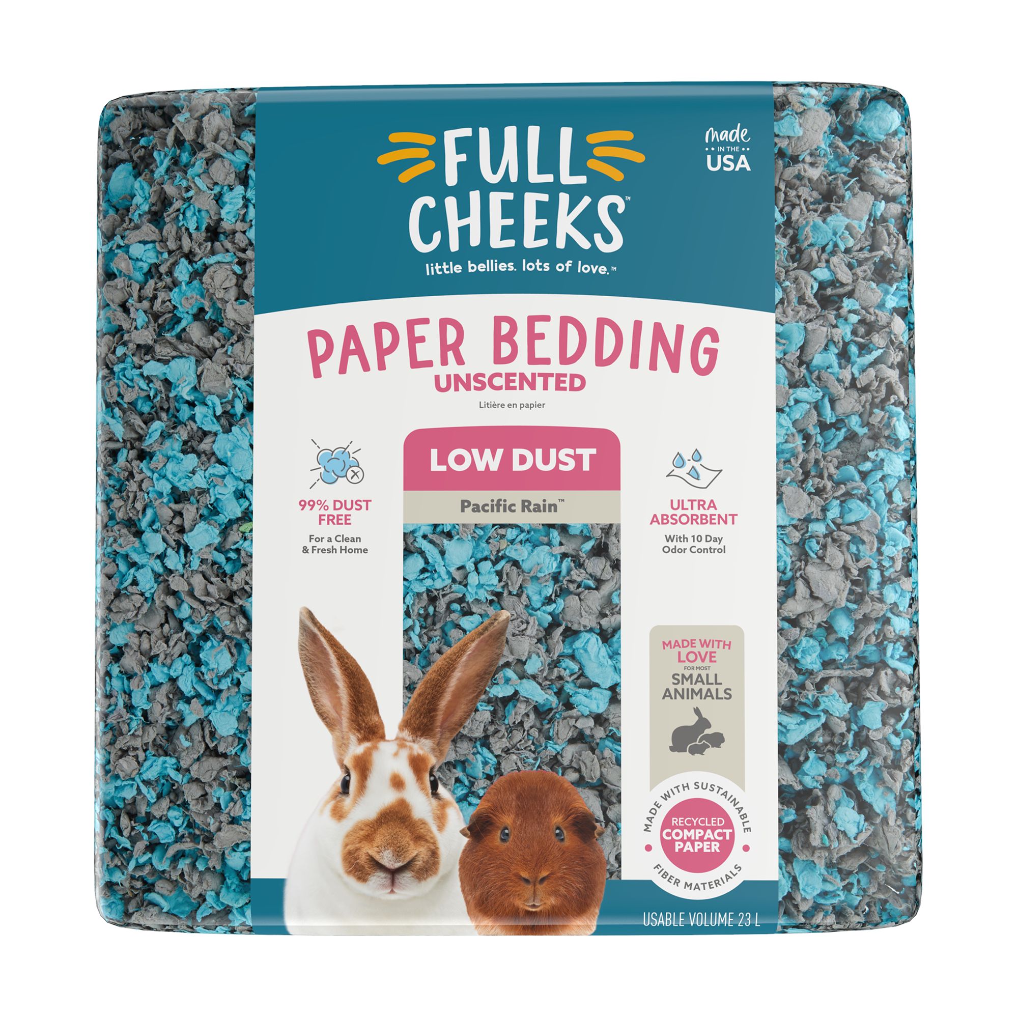 Full Cheeks™ Odor Control Small Pet Paper Bedding Pacific Rain