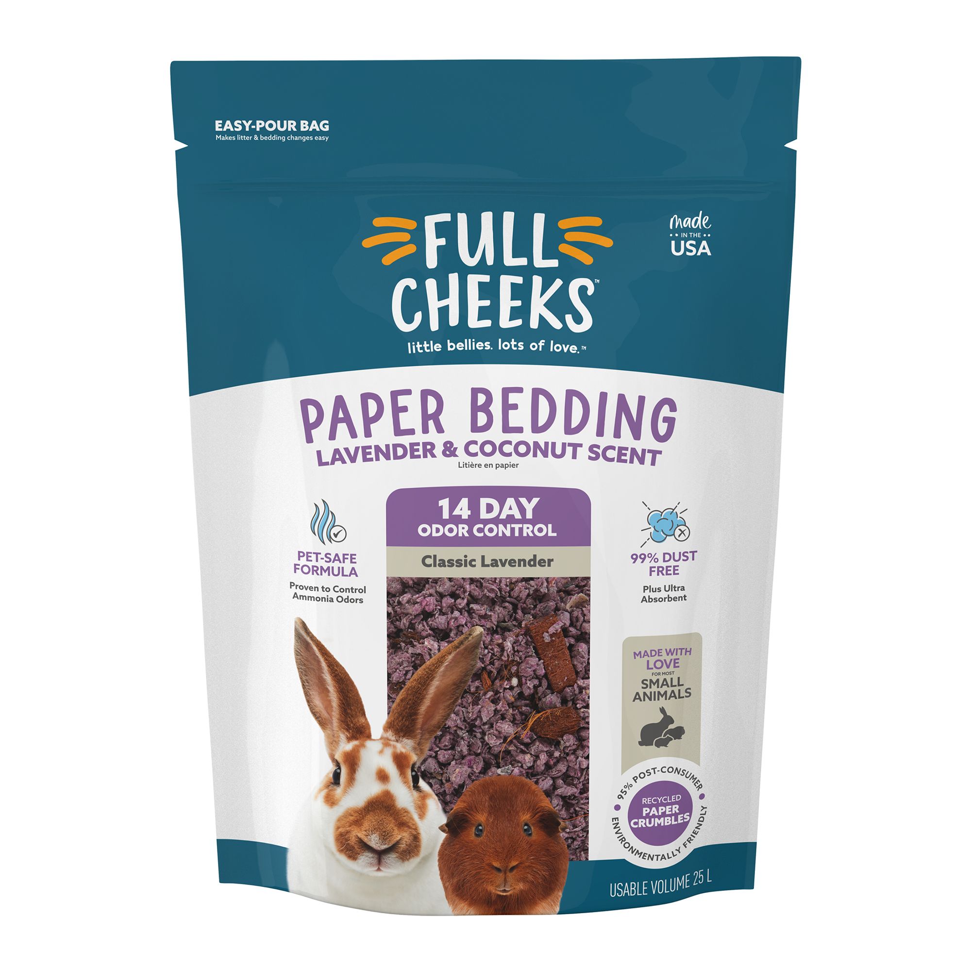 Full Cheeks™ Odor Control Small Pet Crumbled Paper Bedding Lavendar