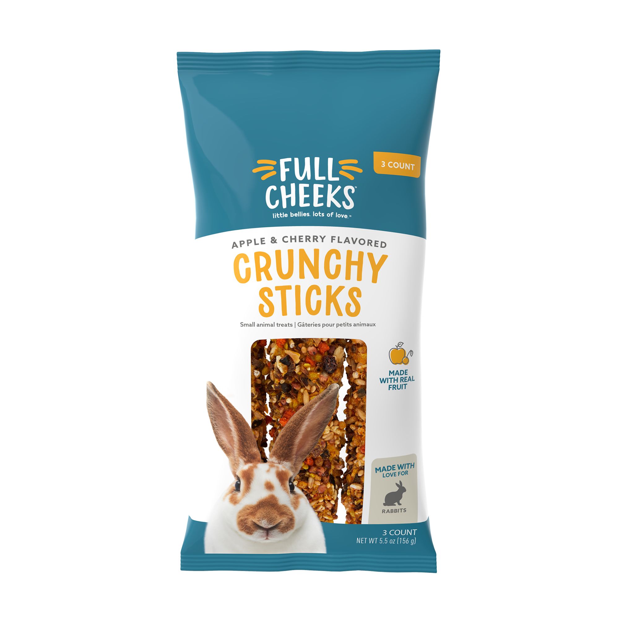 Full Cheeks™ ™ Rabbit Crunchy Sticks Apple & Cherry small pet